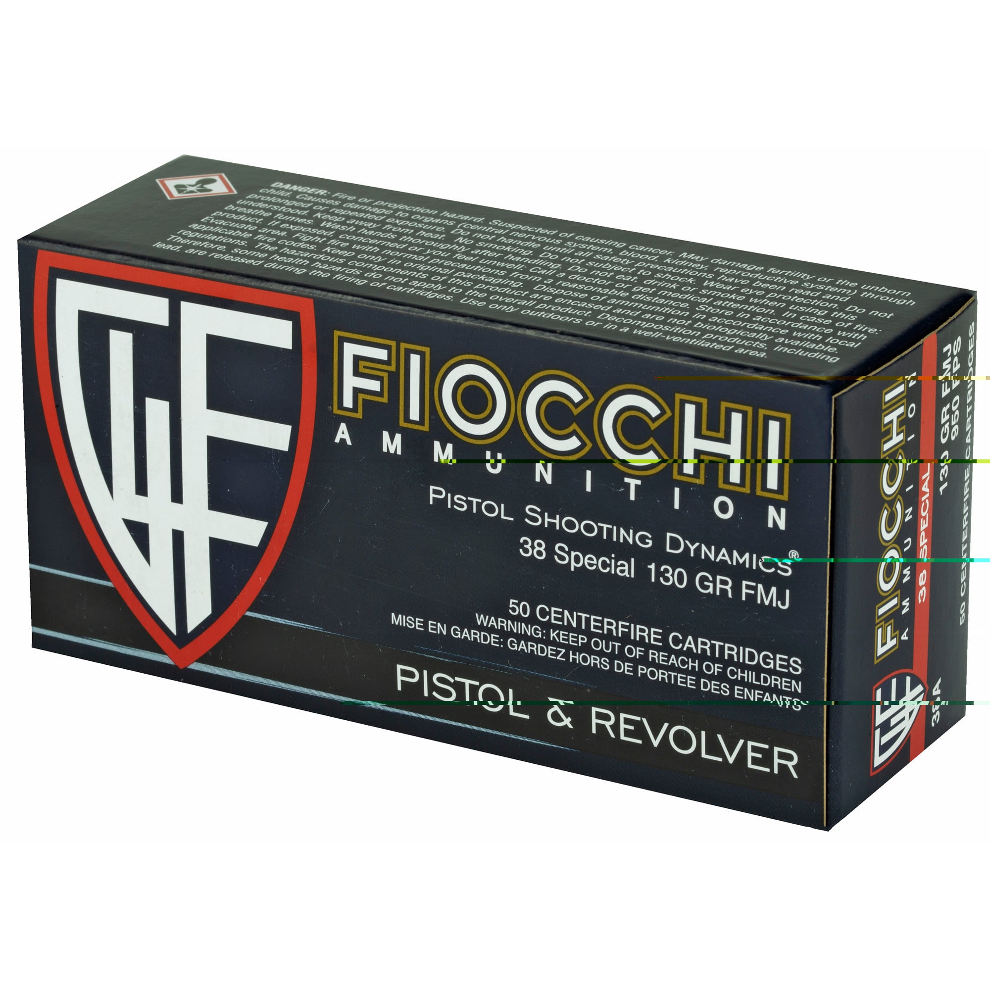 Fiocchi Range Dynamics Ammunition 38 Special 130 Grain Full Metal Jacket Box of 50