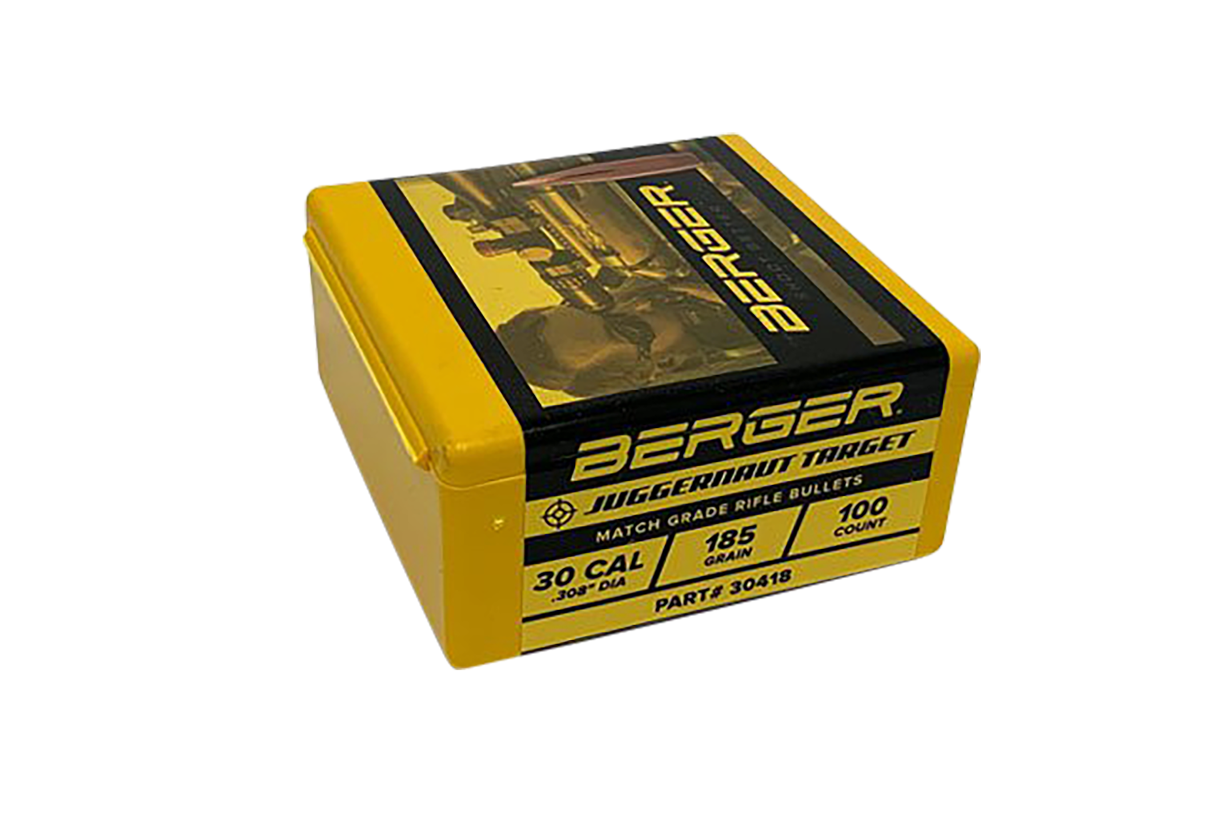 Berger Juggernaut Target Bullets 30 Caliber (308 Diameter) 185 Grain Hollow Point Boat Tail Box of 100