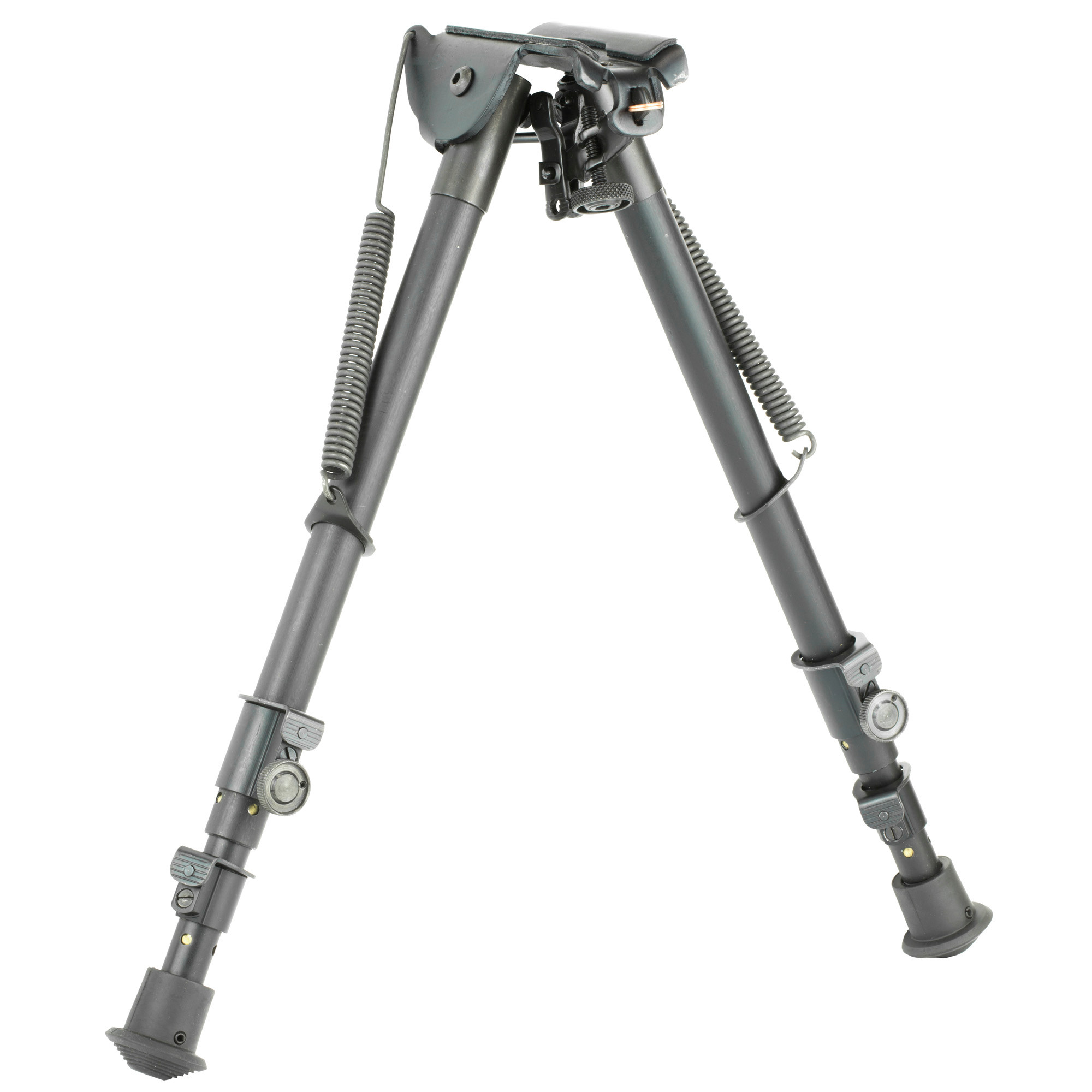 Harris Bipods 251A2 Non-Swivel 25 Swivel Stud, 12-25", Black Steel/Aluminum, Rubber Feet