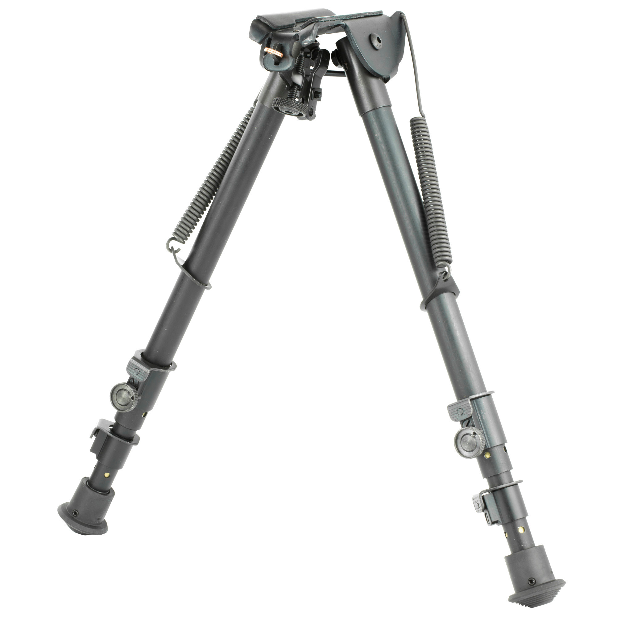 Harris Bipods 251A2 Non-Swivel 25 Swivel Stud, 12-25", Black Steel/Aluminum, Rubber Feet