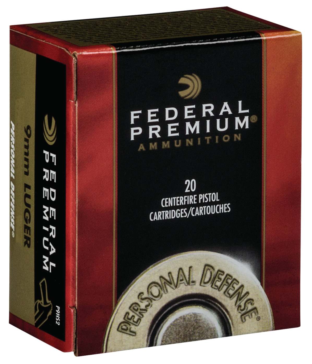 Federal Premium Personal Defense Ammunition 9mm Luger 124 Grain Hydra-Shok Jacketed Hollow Point 20RD