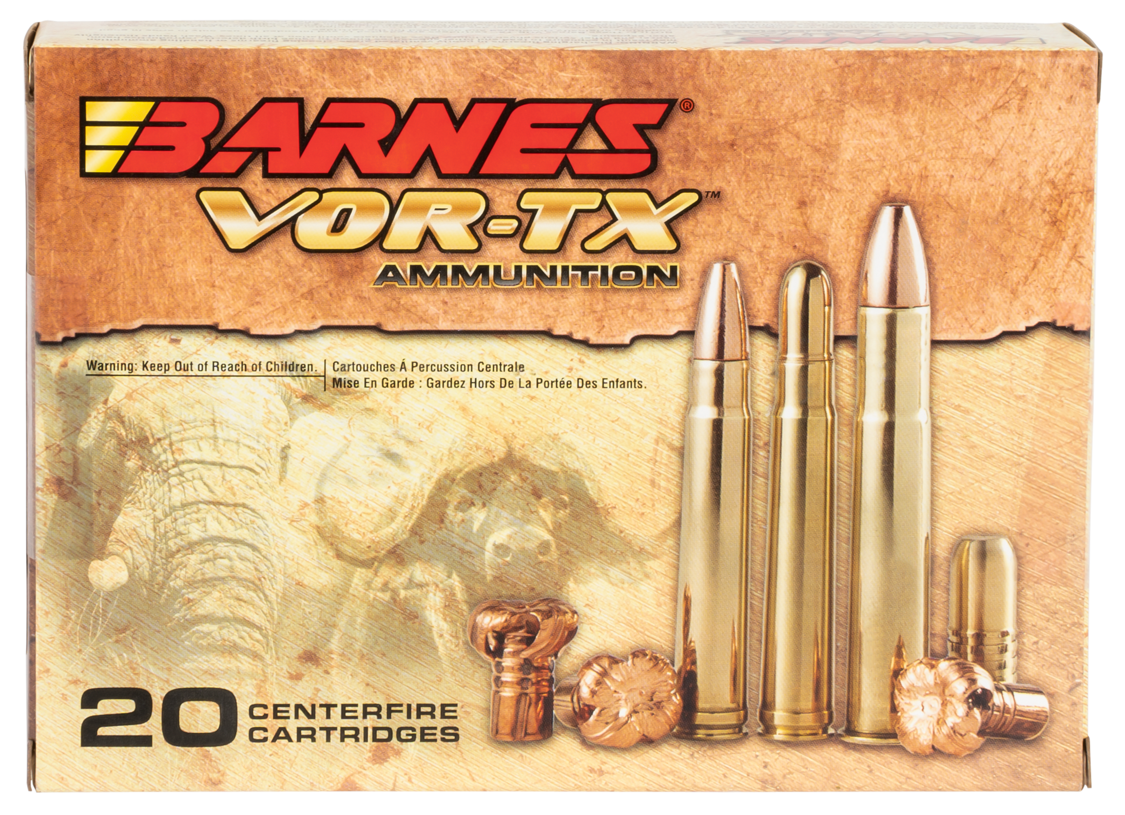 Barnes VOR-TX Safari Ammunition 416 Remington Magnum 400 Grain Banded Solid Round Nose 20RD