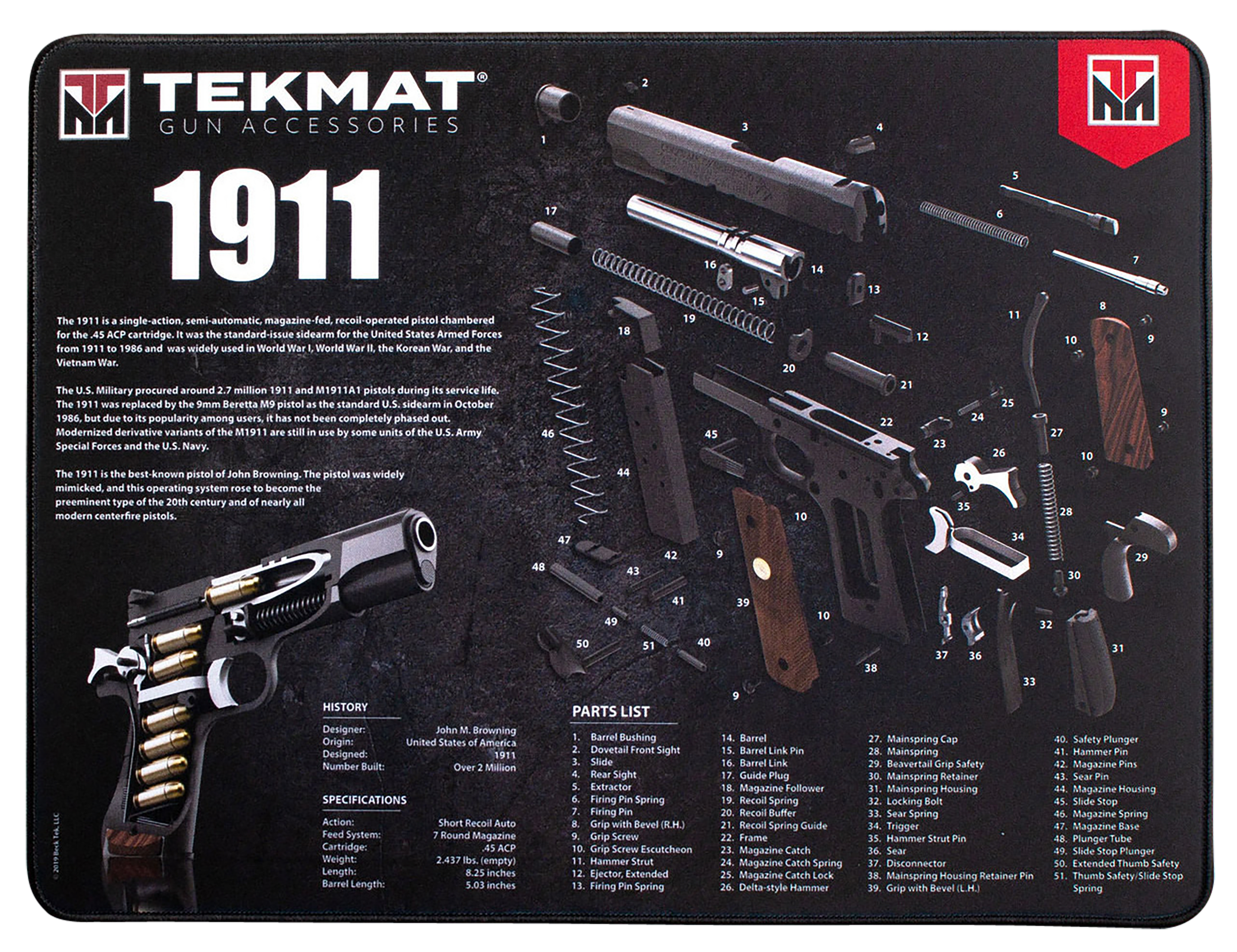 TekMat TEKR2019113D 1911 3D Ultra 20 Cleaning Mat