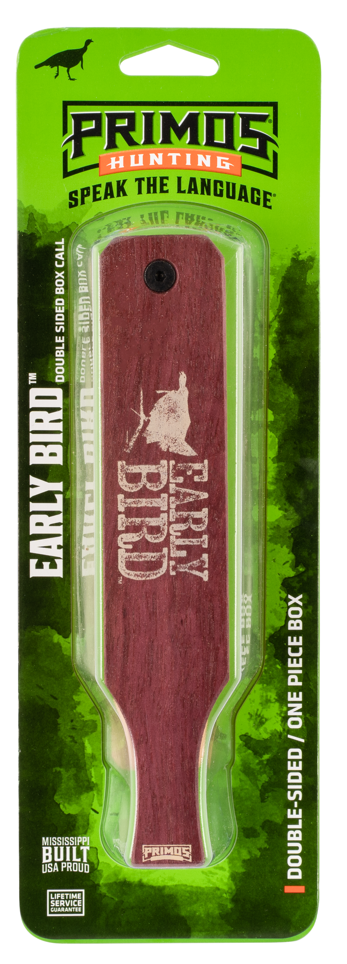 Primos PS2961 Early BirdBox Call Turkey Hen Sounds Attracts Turkeys Natural Walnut/Purple Heart
