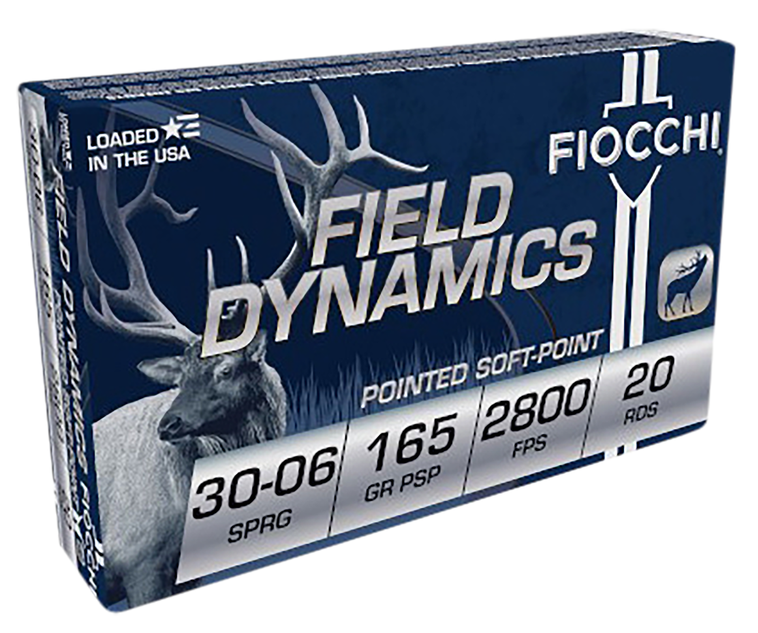 Fiocchi 3006C Field Dynamics Rifle 30-06 Springfield 165 gr Pointed Soft Point (PSP) 20 Per Box/ 10 Cs
