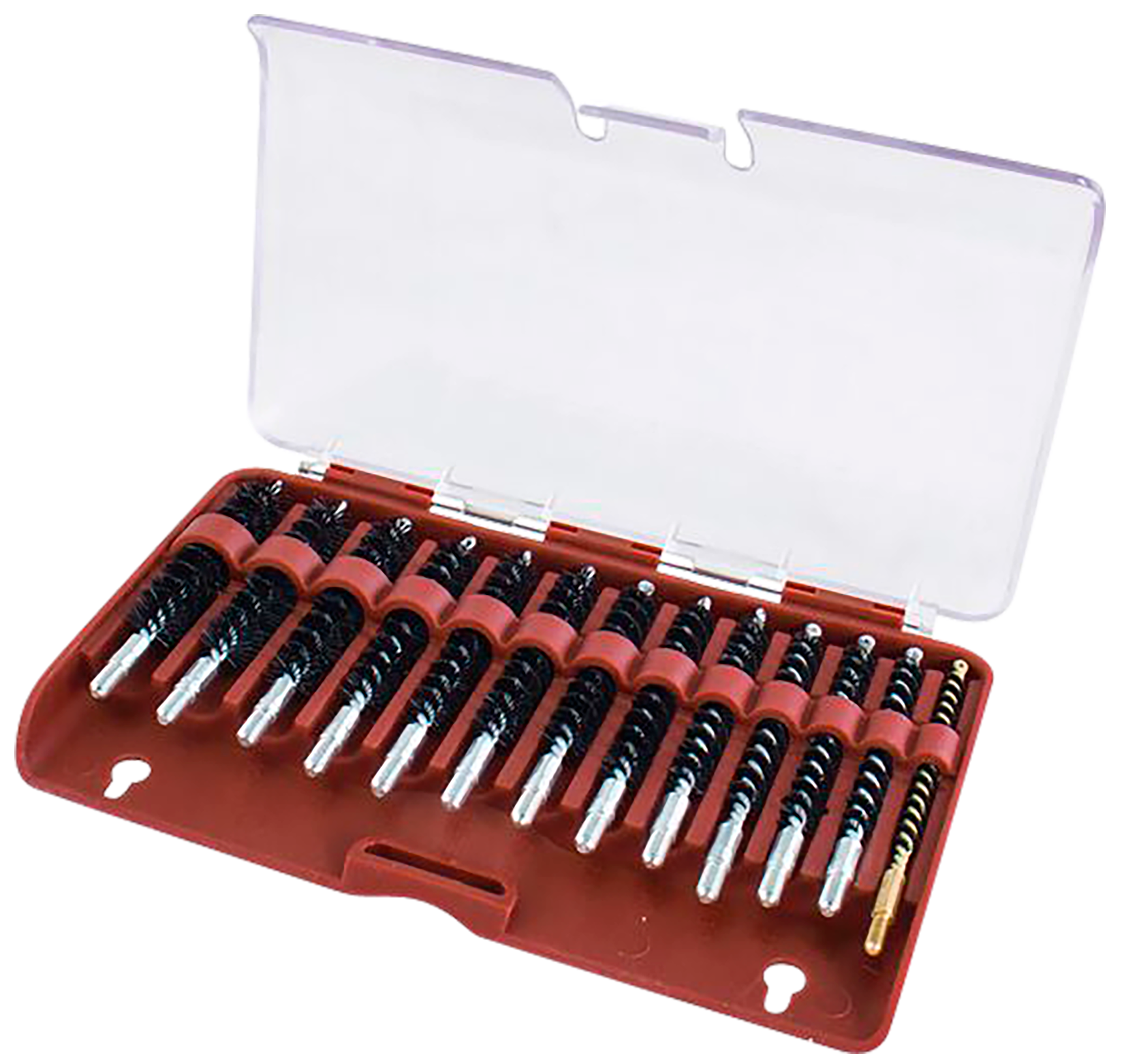 Tipton 615333 Bore Brush Set.17-.45 Cal Rifle Firearm 8-32/5-40 Thread Stainless Steel Nylon Bristles Bronze Includes Storage Box