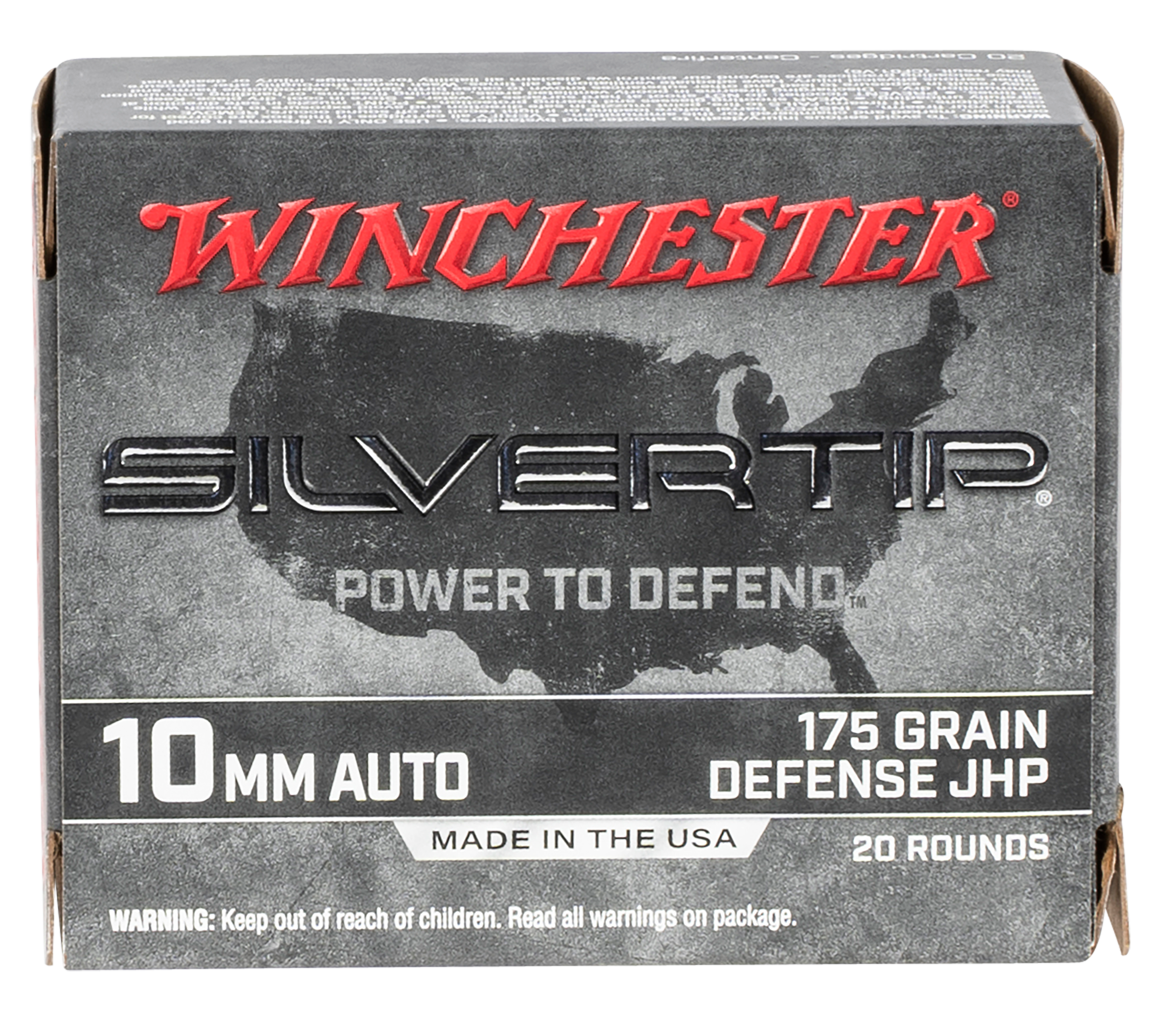 Winchester Silvertip Defense Ammunition 10mm Auto 175 Grain Jacketed Hollow Point 20RD