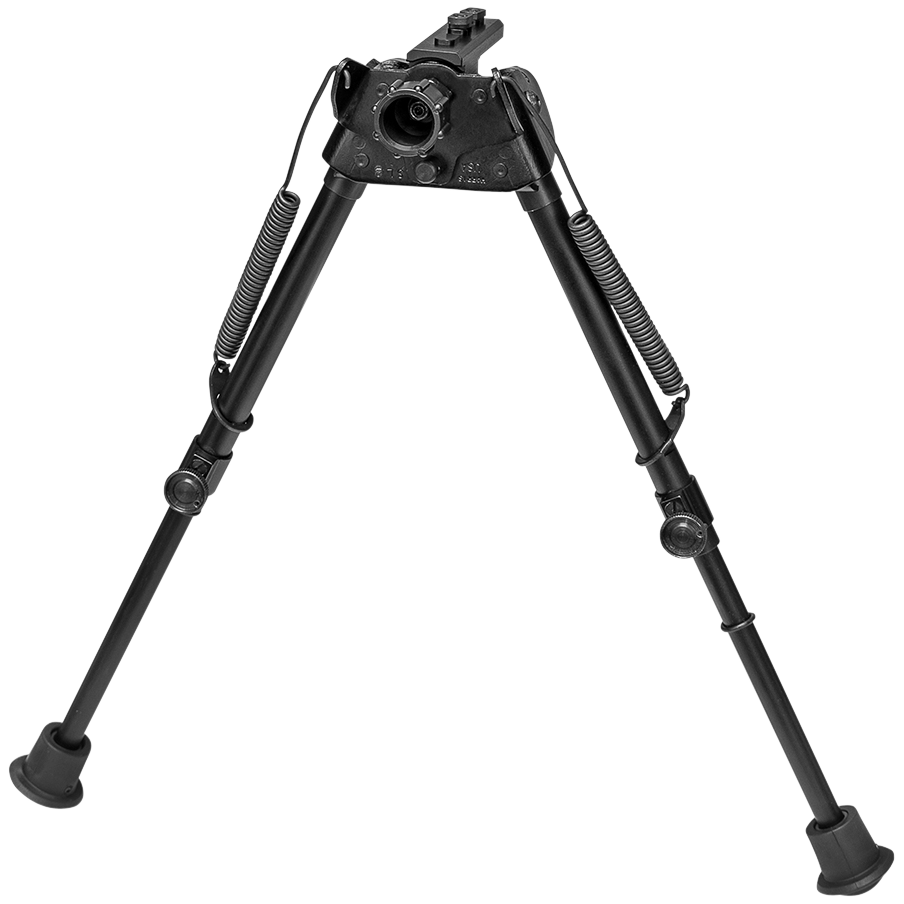 Harris Bipods S-L2M-LOK Swivel L M-LOK, 9-13", Black Steel/Aluminum, Self-Leveling Legs, Rubber Feet