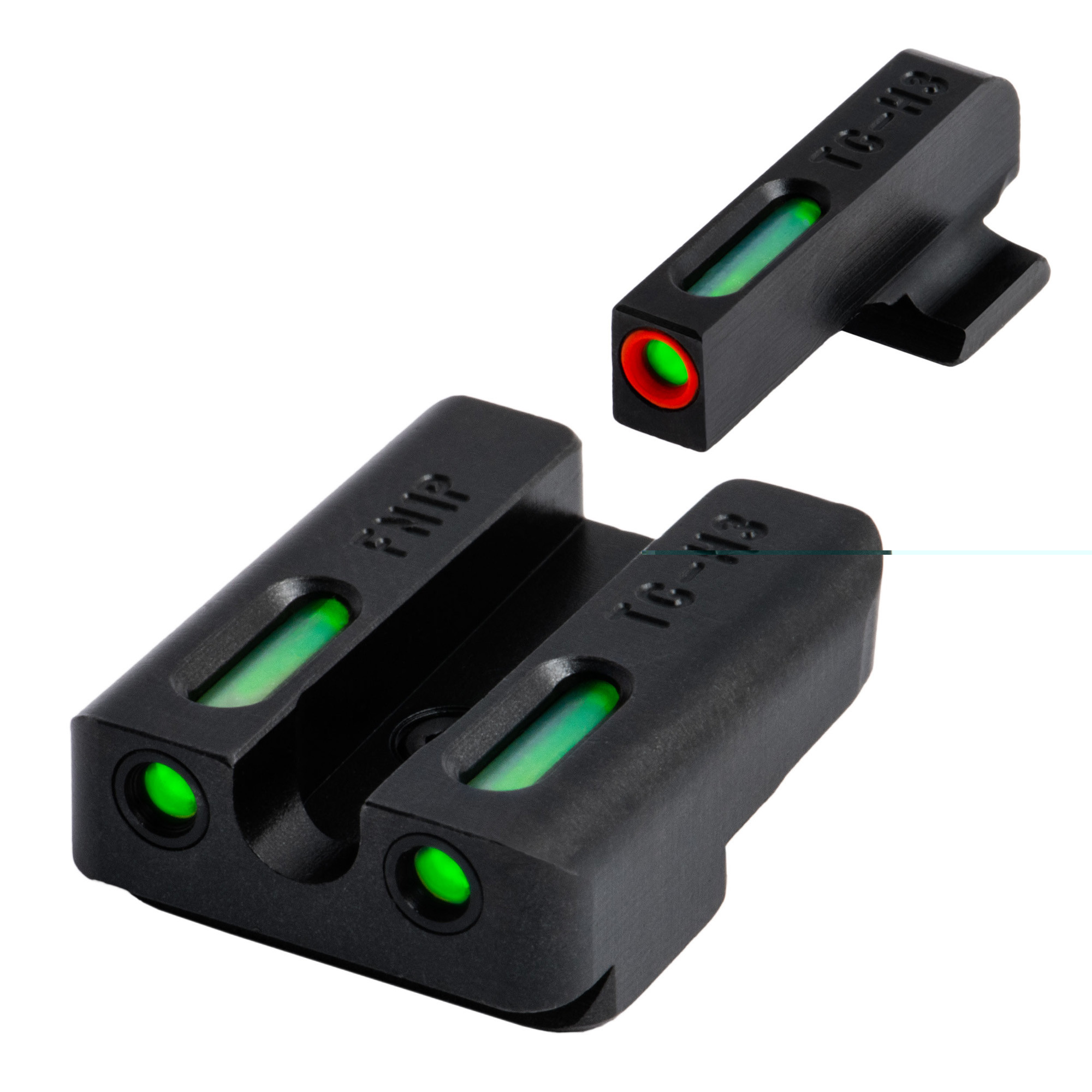 TruGlo TG13FN2PC TFX ProBlack | Green Tritium & Fiber Optic Orange Outline Front Sight Green Tritium & Fiber Optic Rear Sight