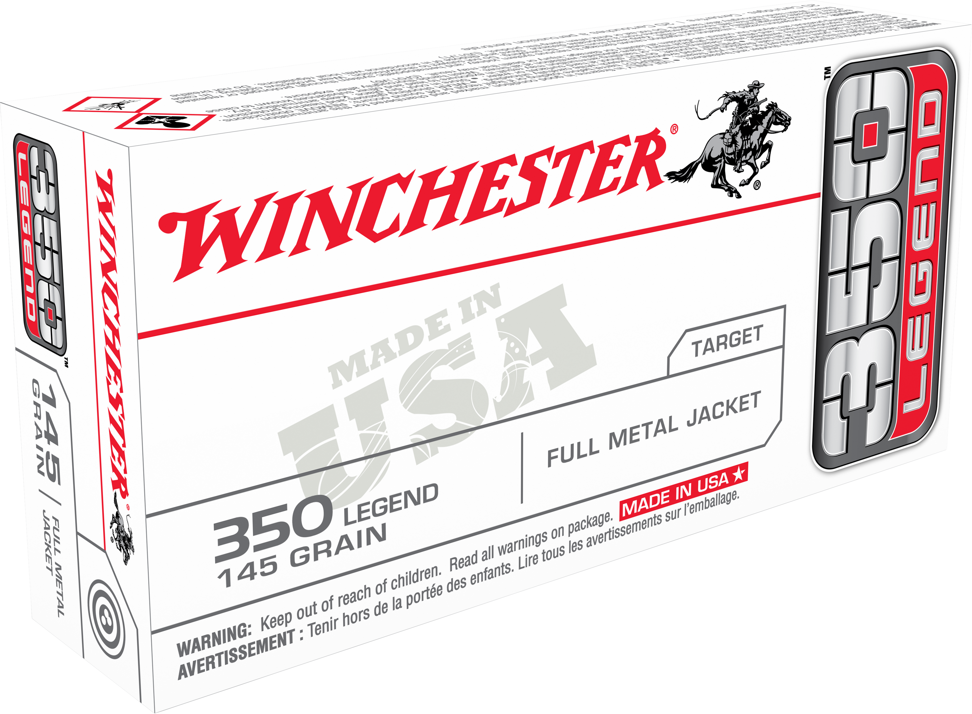 Winchester Ammo USA3501 USA350 Legend 145 gr 2350 fps FMJ20 Bx/10 Cs