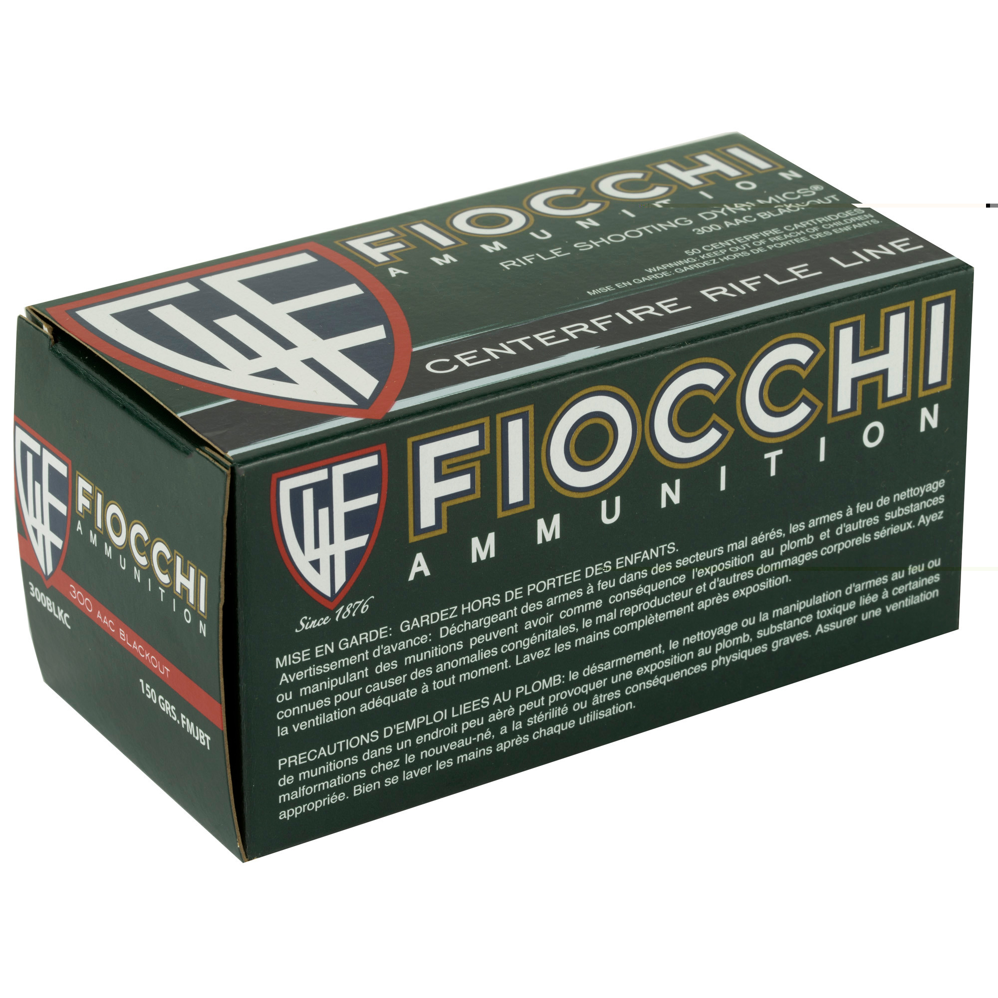 Fiocchi Range Dynamics Ammunition 300 AAC Blackout 150 Grain Full Metal Jacket Boat Tail