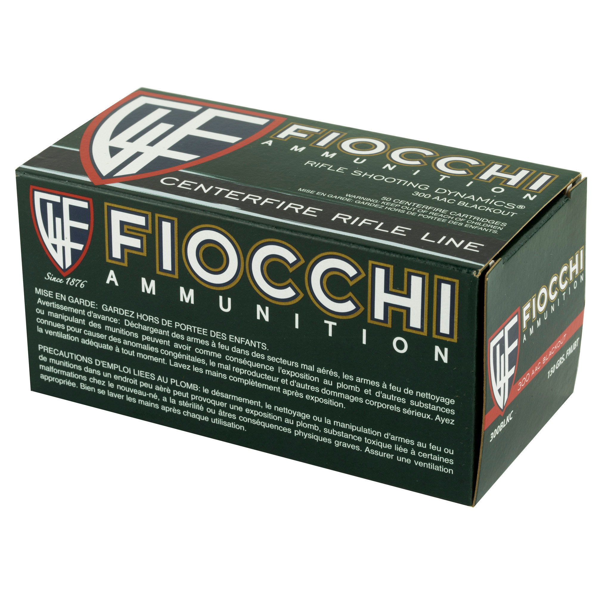 Fiocchi Range Dynamics Ammunition 300 AAC Blackout 150 Grain Full Metal Jacket Boat Tail