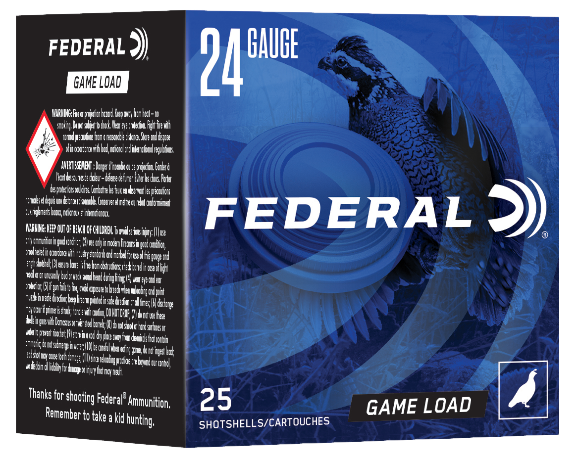 Federal Game Load Upland Ammunition 24 Gauge 2-1/2" 11/16 oz #8 Shot Box of 25