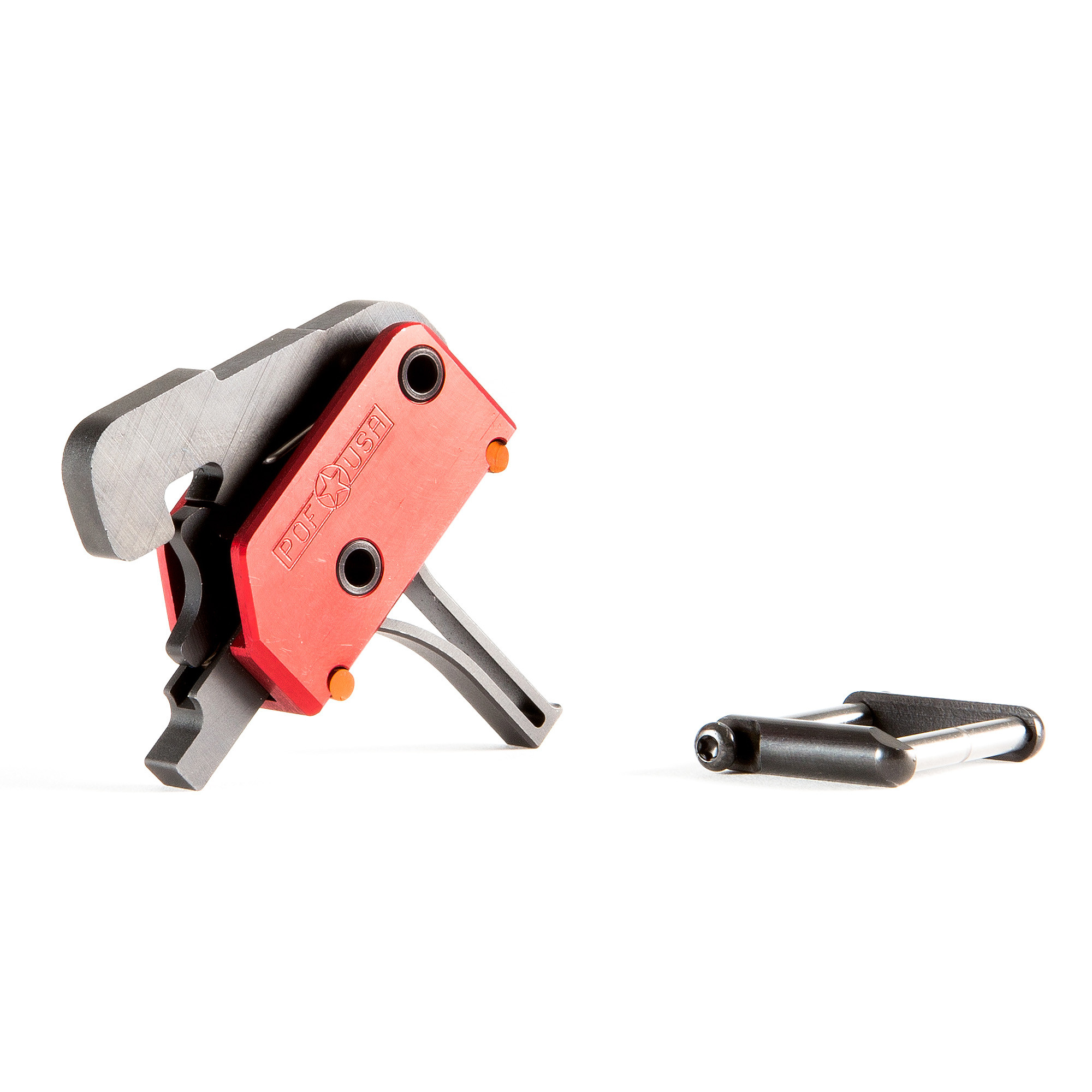 Patriot Ordnance Factory 00858 Drop-InSingle-Stage Flat Trigger with 3.50 lbs Draw Weight & Black/Red Finish for AR-Platform