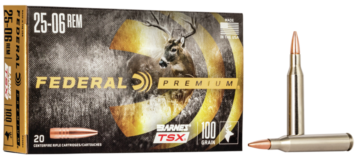 Federal P2506H Premium Hunting 25-06 Rem 100 gr Barnes TSX 20 Per Box/ 10 Cs