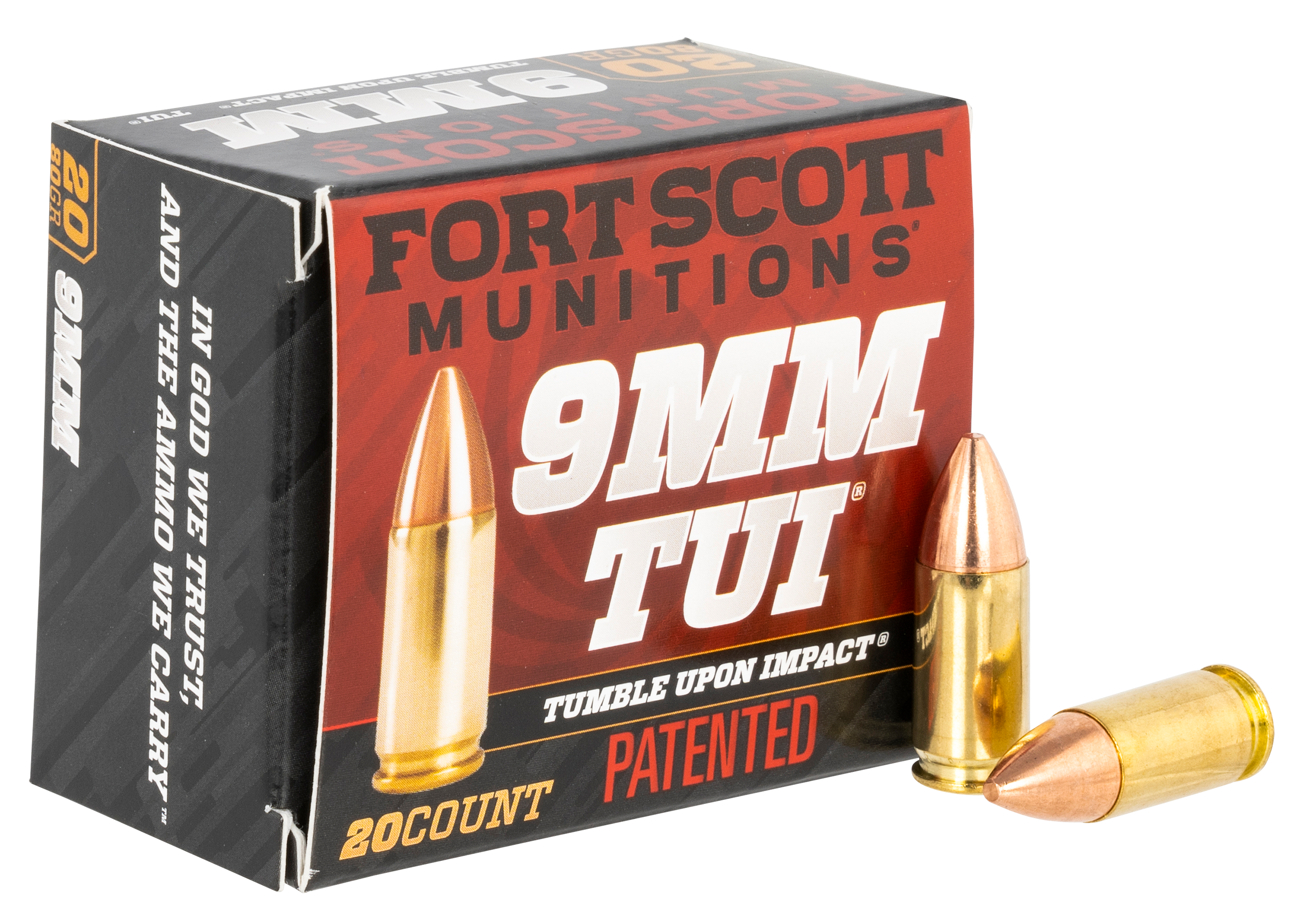 Fort Scott Munitions 9MM080SCV Tumble Upon Impact (TUI) Self Defense 9mm Luger 80 gr Solid Copper Spun (SCS) 20rd Bx