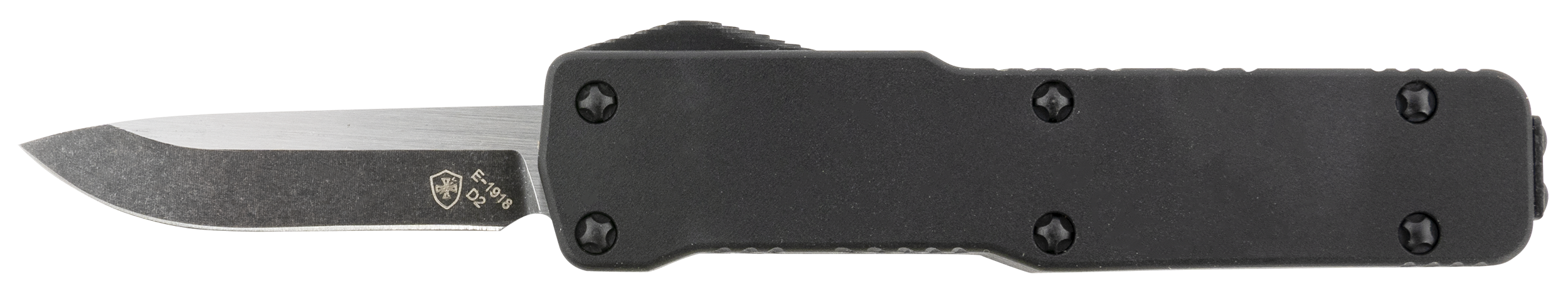 Templar Knife CABR321 Premium Lightweight Micro 1.85" OTF Drop Point Plain Black Oxide Stonewashed Powdered D2 Steel Blade/3.50" Black Rubber/Aluminum Handle Features California Legal