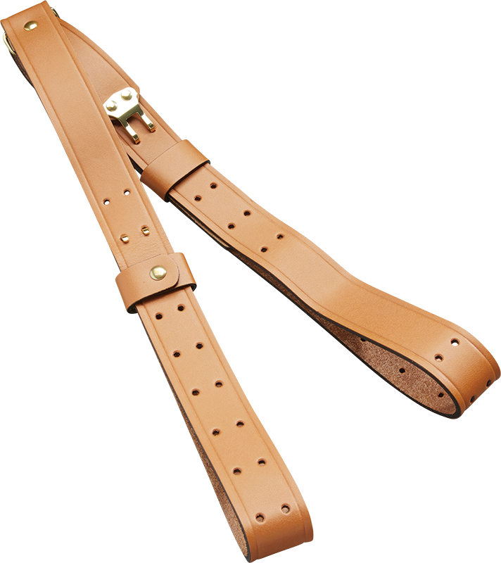 Butler Creek 26112 Military Sling made of Brown Leather with 44" OAL, 1" W & Two-Piece Design for Rifles