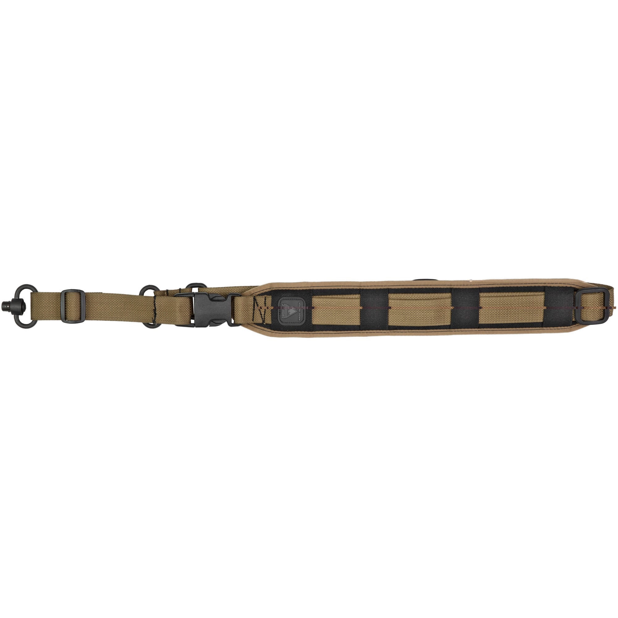 GrovTec US Inc GTSL129 QS 2-Point Sentinel with Coyote Brown Finish, Adjustable Design & Push Button Swivels for Rifle/Shotgun