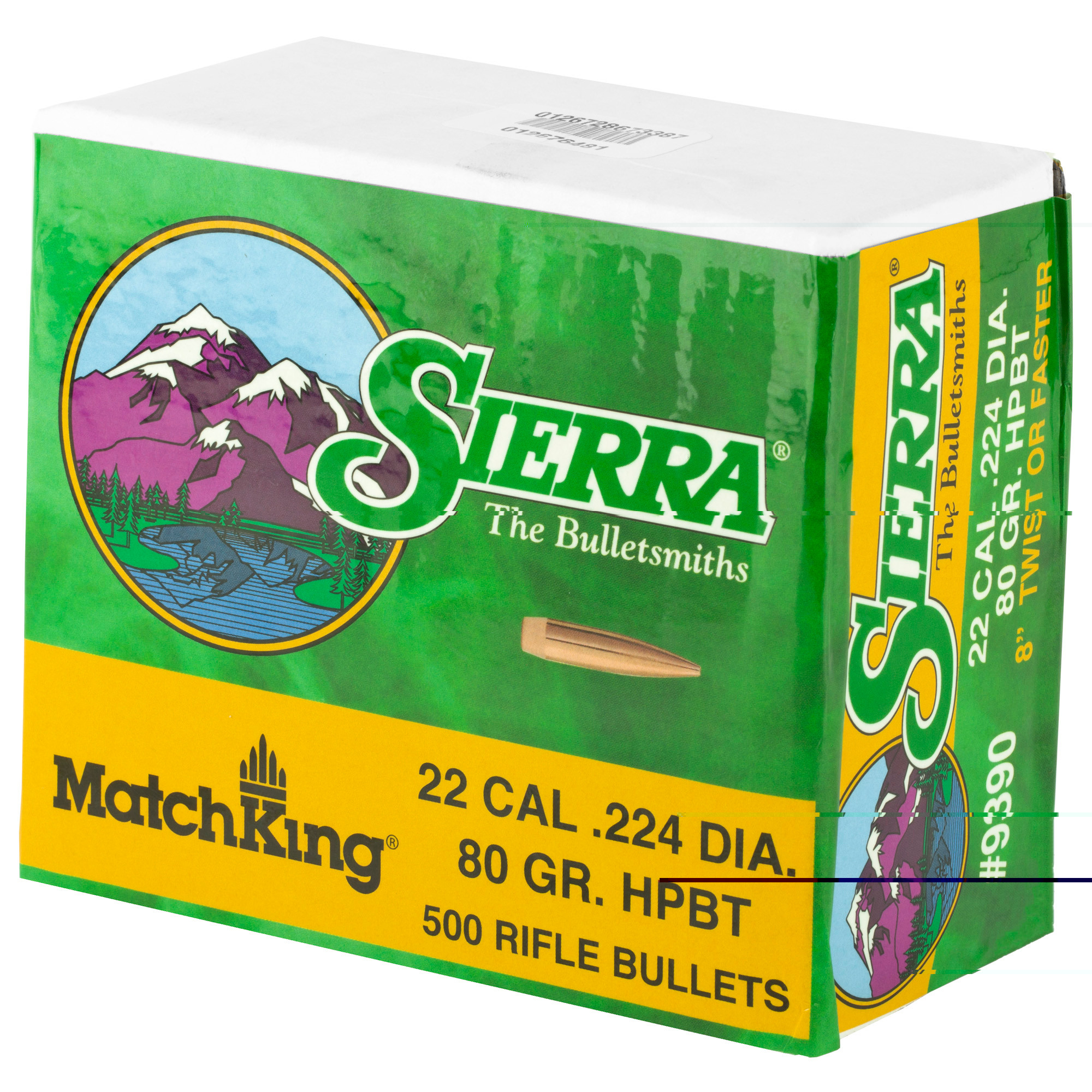 Sierra MatchKing Bullets 22 Caliber (224 Diameter) 80 Grain Hollow Point Boat Tail