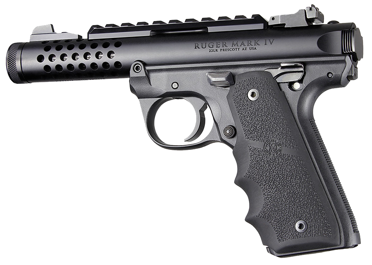 Hogue 79080 Rubber GripBlack with Finger Grooves for Ruger Mark IV 22/45