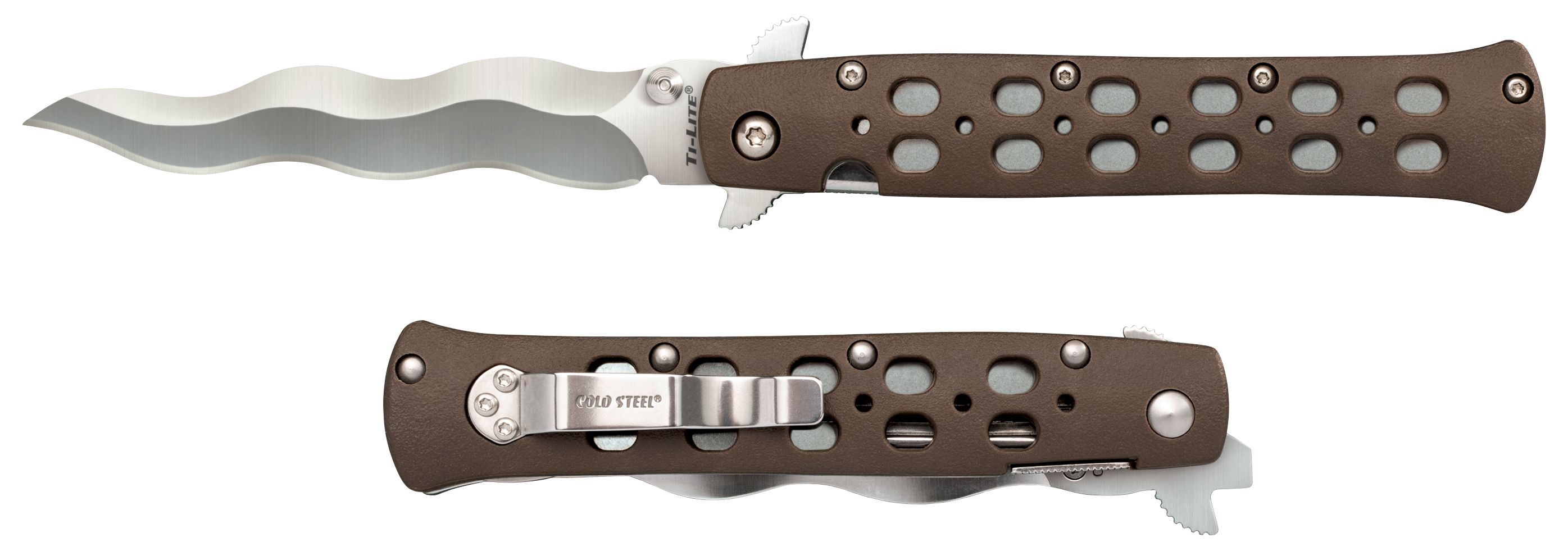 Cold Steel CS26SK4 Ti-Lite4" Folding Plain Kris AUS 10A Steel Blade/Flat Dark Earth Griv-Ex Handle