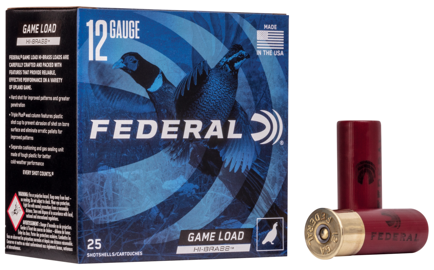 Federal H1264 Game Load High Brass 12 Gauge 2.75" 1 1/4 oz 1330 fps 4 Shot 25ea
