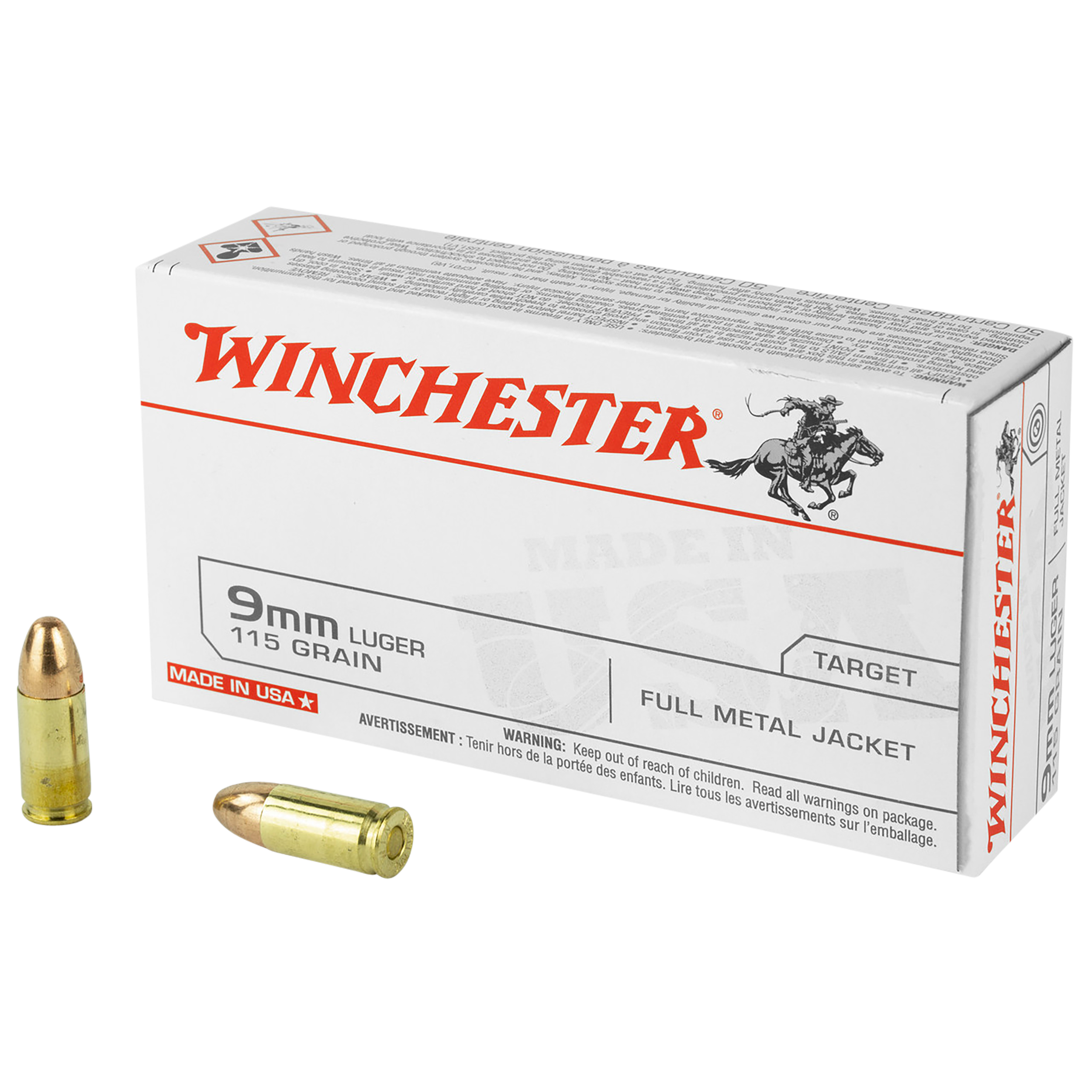 WIN SERVICE GRADE 9MM 115GR FMJ 50/20