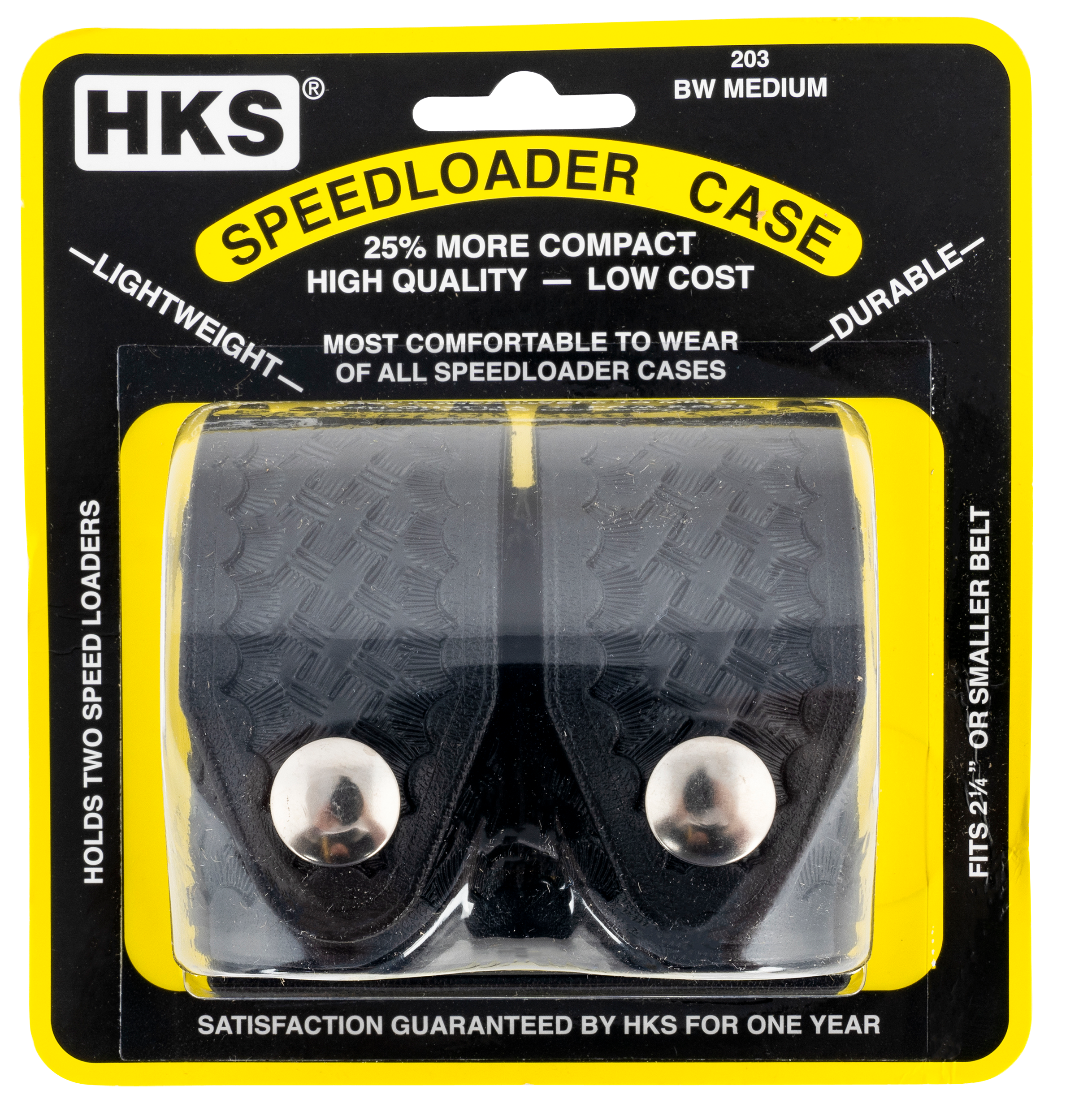 HKS 203BMBN SpeedLoader CaseDouble Medium Black Hytrel Belt Loop Belts 2.25" Wide