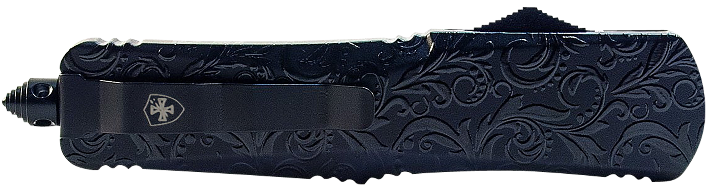 Templar Knife MMDG131 Maiden Gloss Gen II Slim 3.43" OTF Dagger Plain Black Oxide Stonewashed 440C SS Blade/5.05" Black Gloss Aluminum Handle Features Glass Breaker Includes Pocket Clip/Sheath