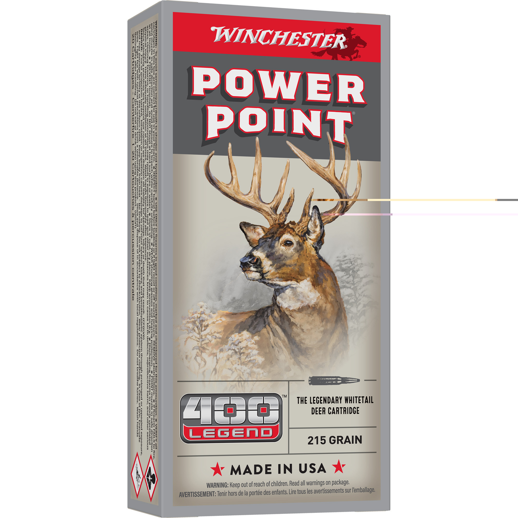 Winchester Power Point Ammunition 400 Legend 215 Grain Soft Point 20RD