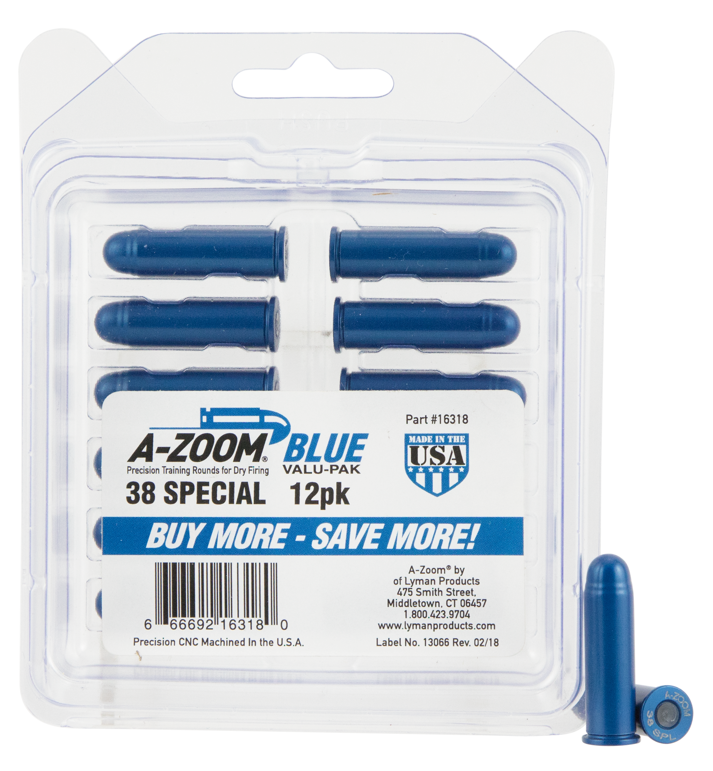 Azoom Snap Caps 38spec 12pk Blue
