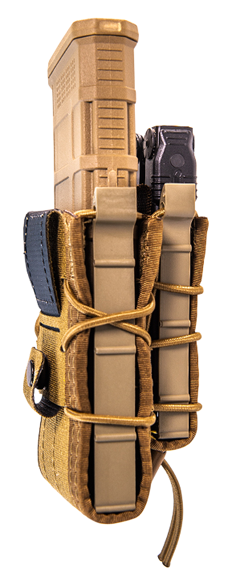High Speed Gear 13DD10CB TACO Double Decker Mag Pouch Coyote Brown Nylon Belt Belts 2.25" Wide Compatible w/ Rifle Compatible w/ Pistol