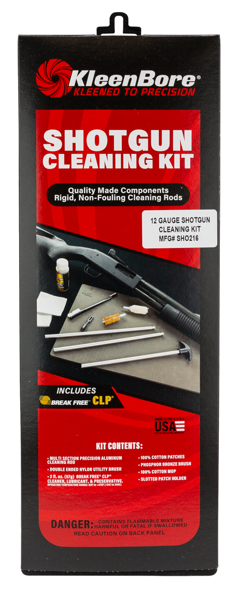 KleenBore SHO216 Classic Cleaning Kit 12 Gauge Shotgun