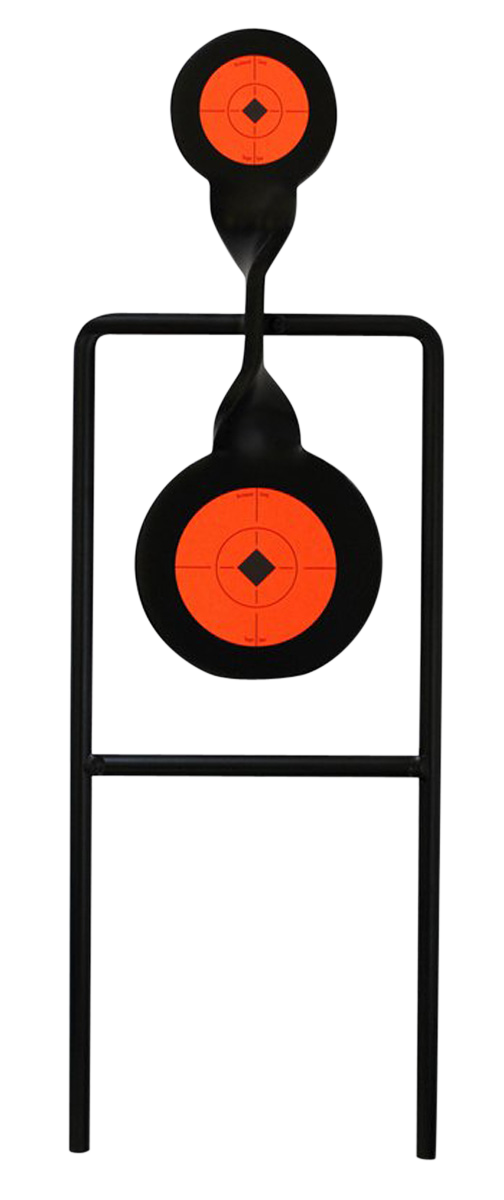 Birchwood Casey 46244 World of Targets Double Mag Spinner Handgun Black/Orange Steel Bullseye Standing
