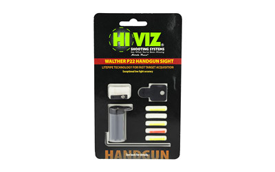 HIVIZ Front Sight Walther P22 Steel Interchangeable Fiber Optic Green/Red