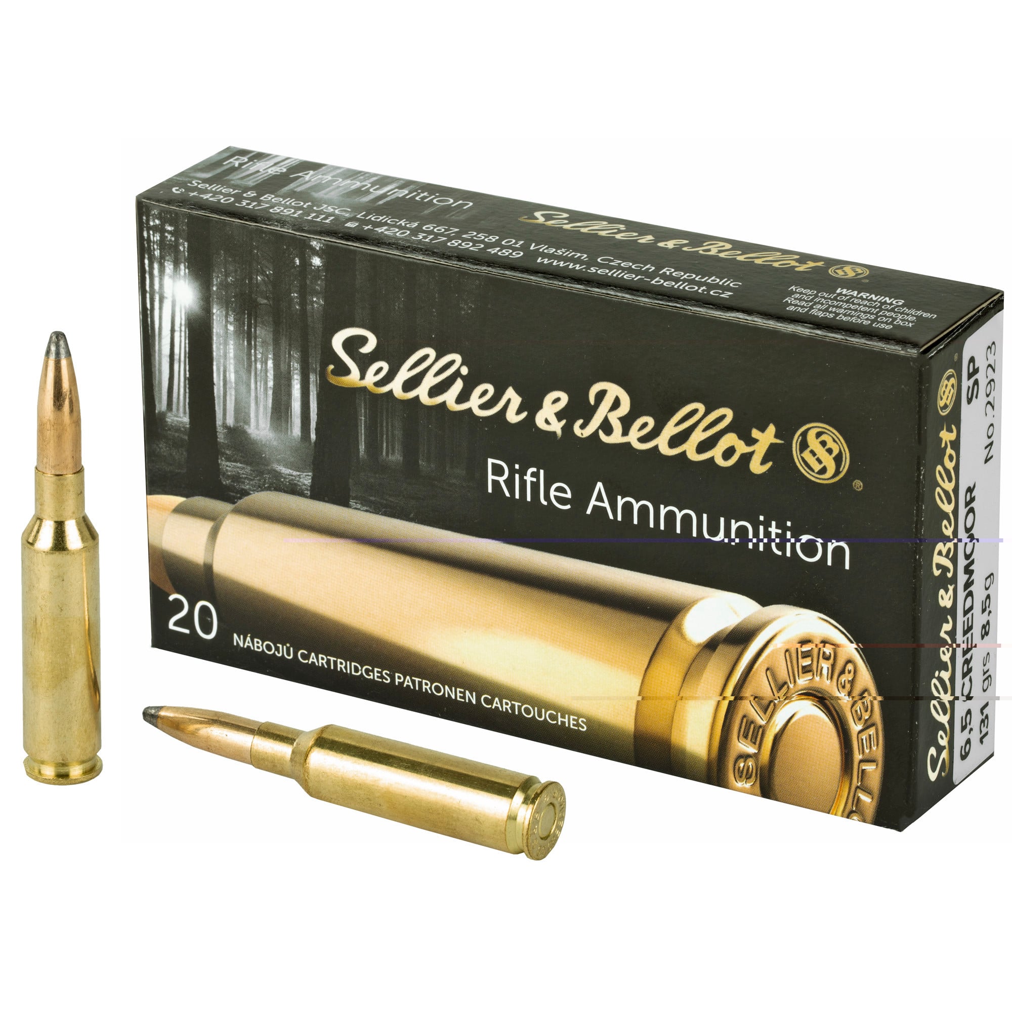 Sellier & Bellot Ammunition 6.5 Creedmoor 131 Grain Soft Point 20RD