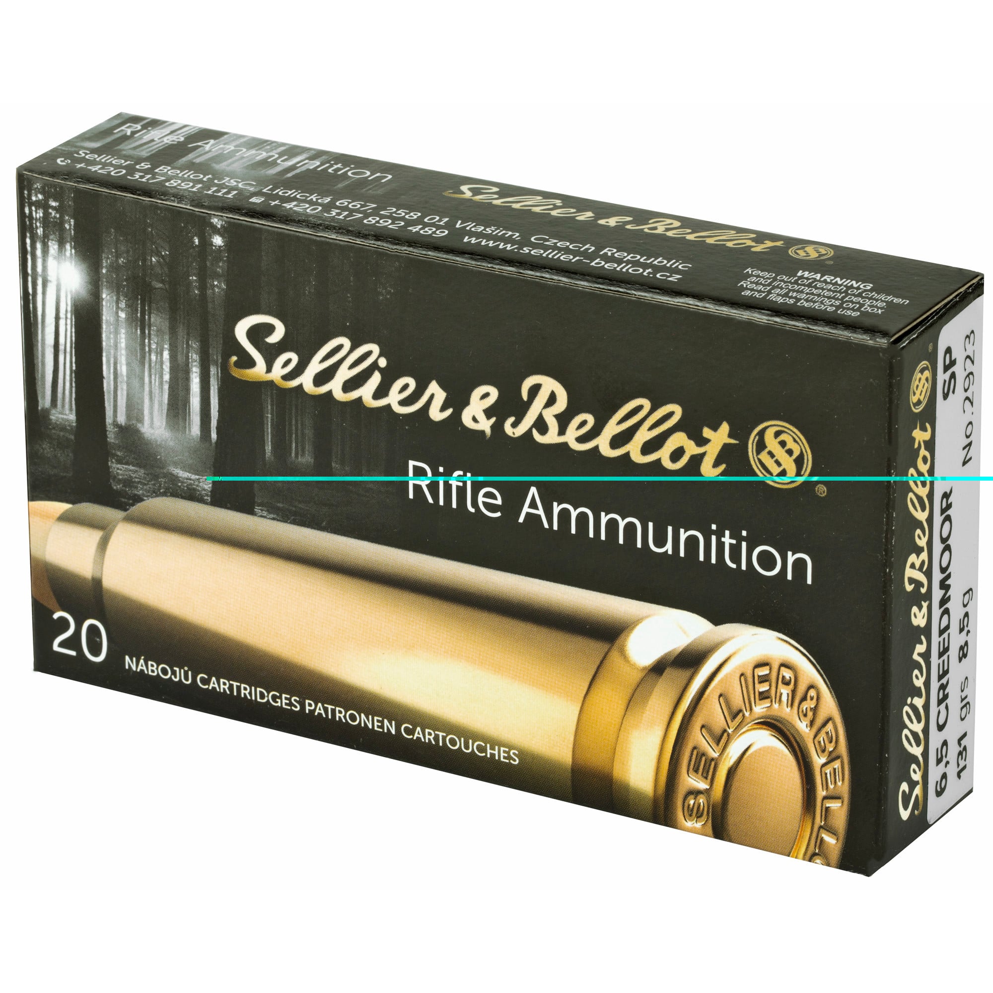 Sellier & Bellot Ammunition 6.5 Creedmoor 131 Grain Soft Point 20RD