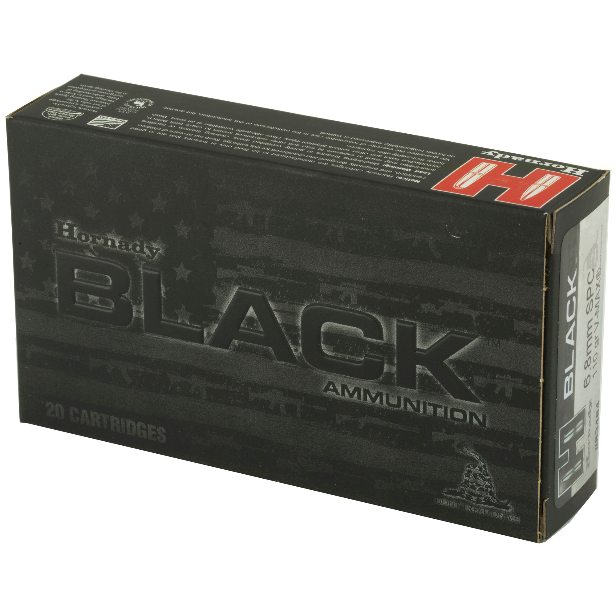 Hornady BLACK Ammunition 6.8mm Remington SPC 110 Grain V-MAX Polymer Tip 20RD