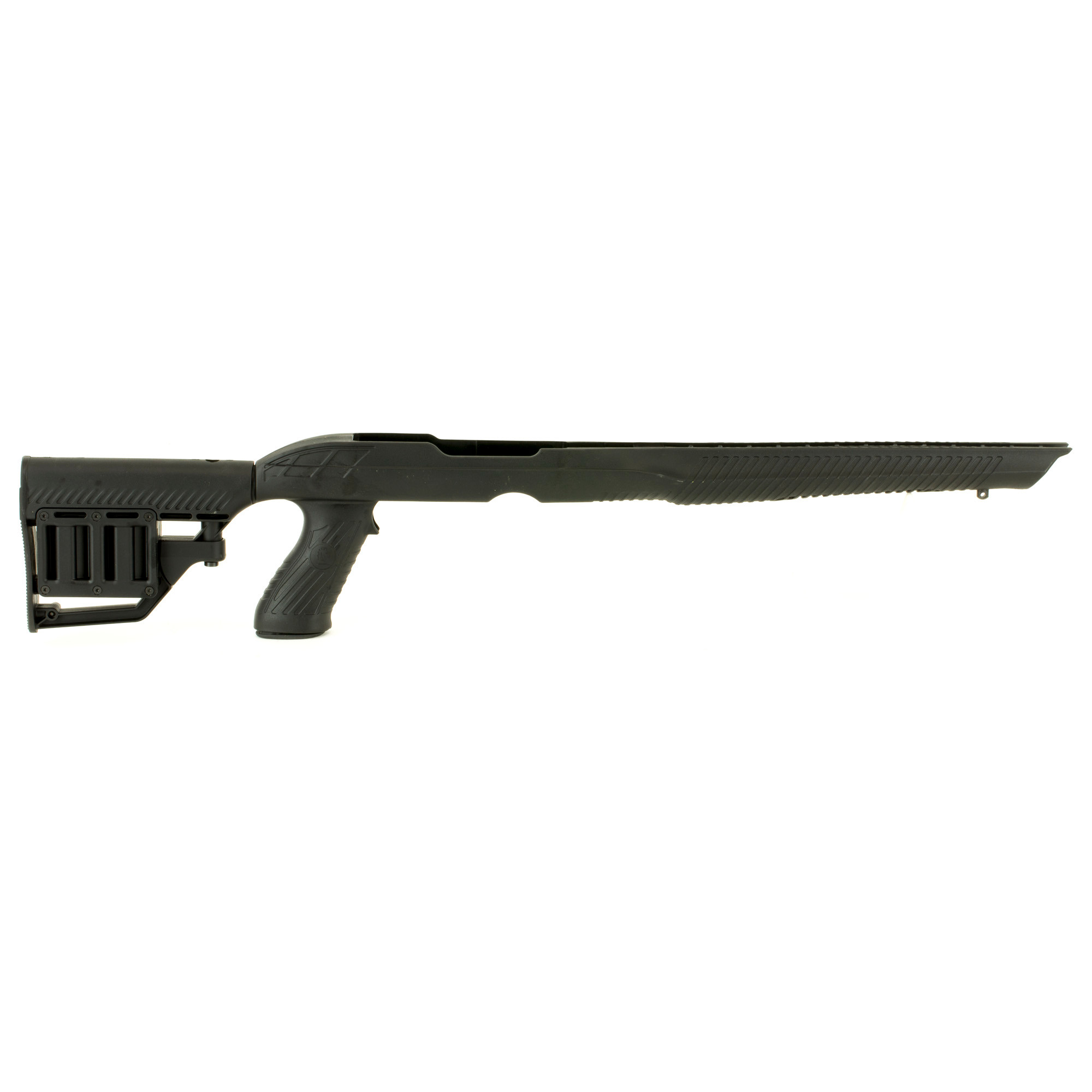 ADAPTIVE TACTICAL 1081039 Tac-Hammer RM4 Black Synthetic, Adjustable Stock with Magazine Compartments, Removable Barrel Inserts, Stowaway Accessory Rail, Fits Ruger 10/22 (Most Barrel Contours)