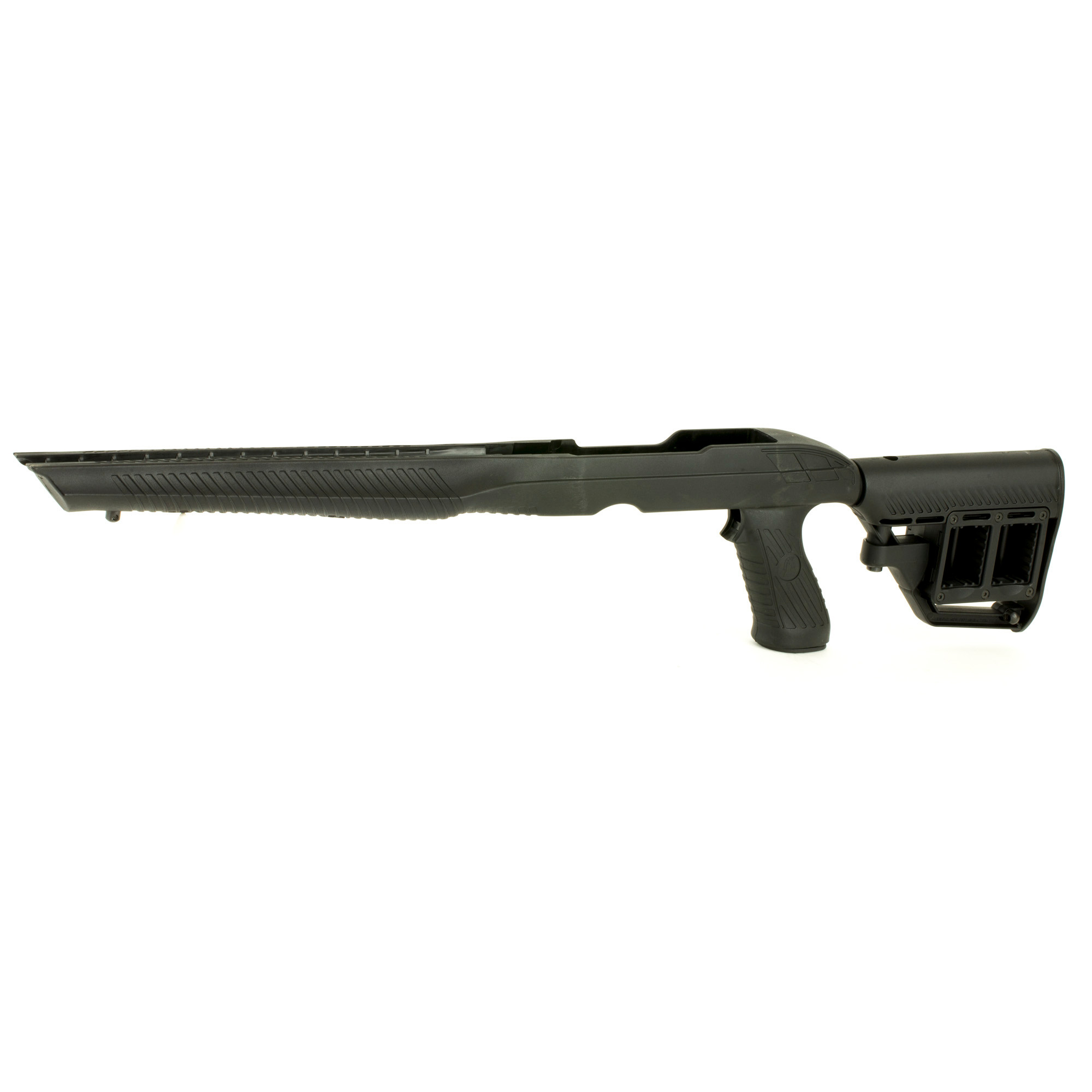 ADAPTIVE TACTICAL 1081039 Tac-Hammer RM4 Black Synthetic, Adjustable Stock with Magazine Compartments, Removable Barrel Inserts, Stowaway Accessory Rail, Fits Ruger 10/22 (Most Barrel Contours)