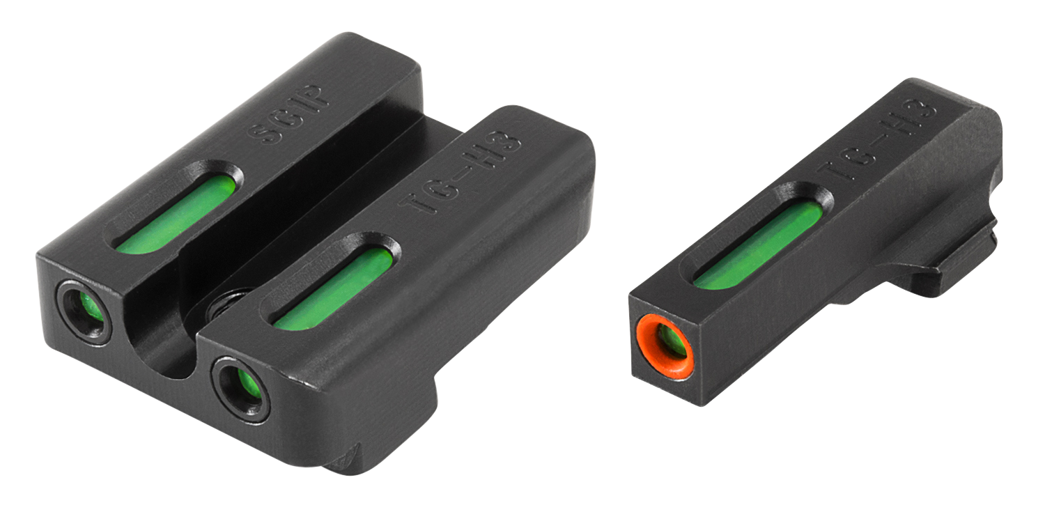 TRUGLO TFX Pro Sight Set Sig Sauer #6/#8 Tritium / Fiber Optic Green with Orange Front Dot Outline