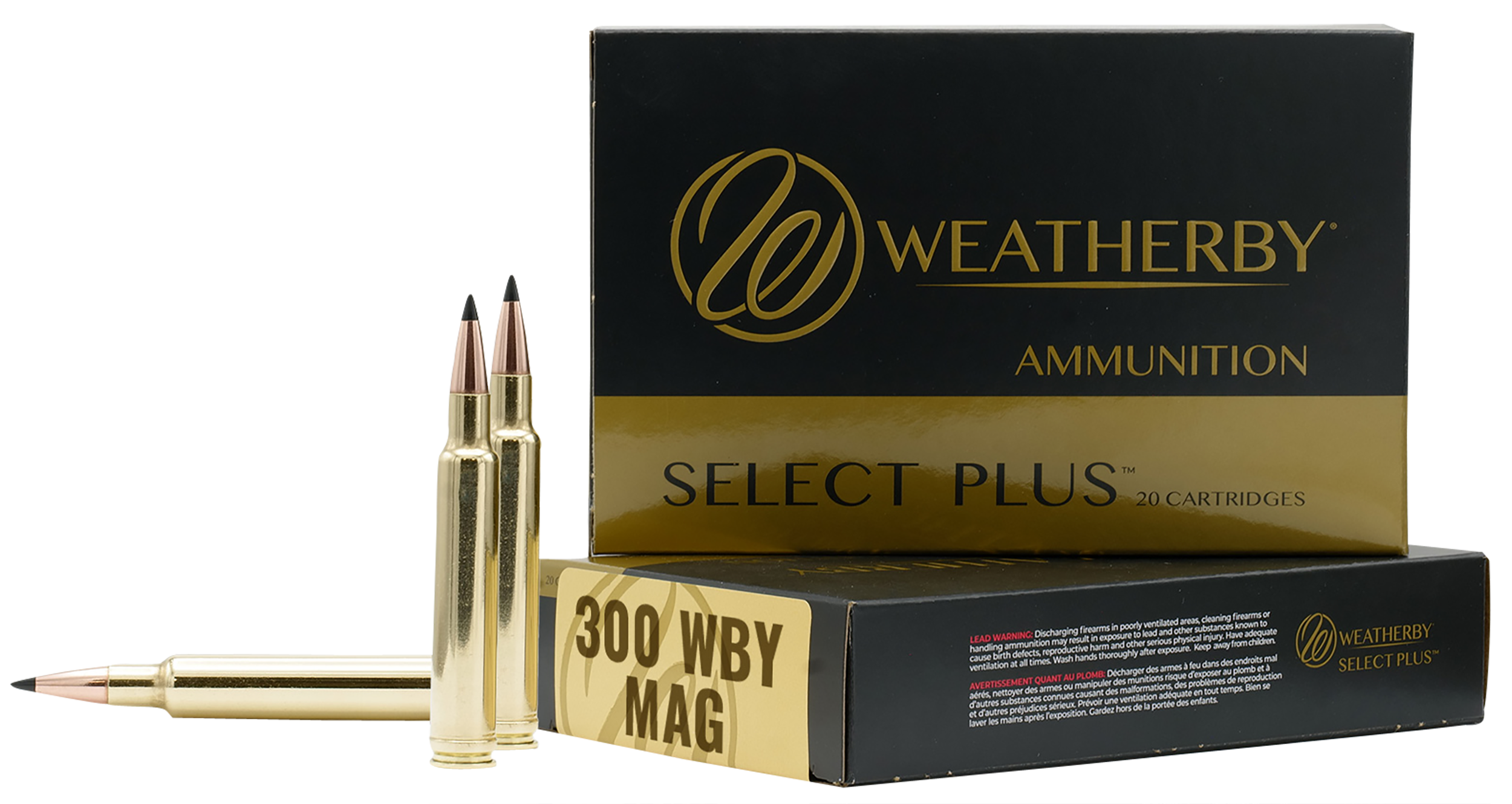 Weatherby Select Plus Ammunition 300 Weatherby Magnum 180 Grain Barnes TTSX Polymer Tipped Spitzer Lead-Free 20RD