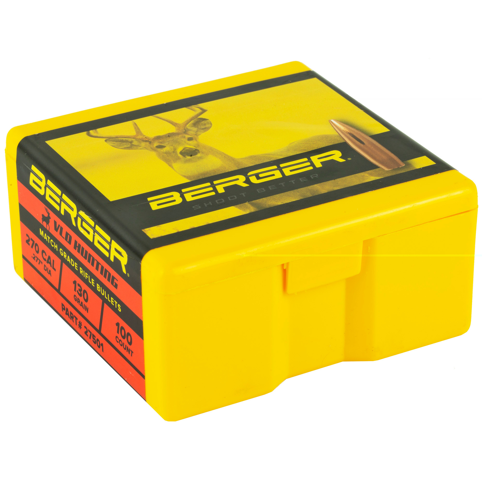 Berger Hunting Bullets 270 Caliber (277 Diameter) 130 Grain VLD Hollow Point Boat Tail Box of 100