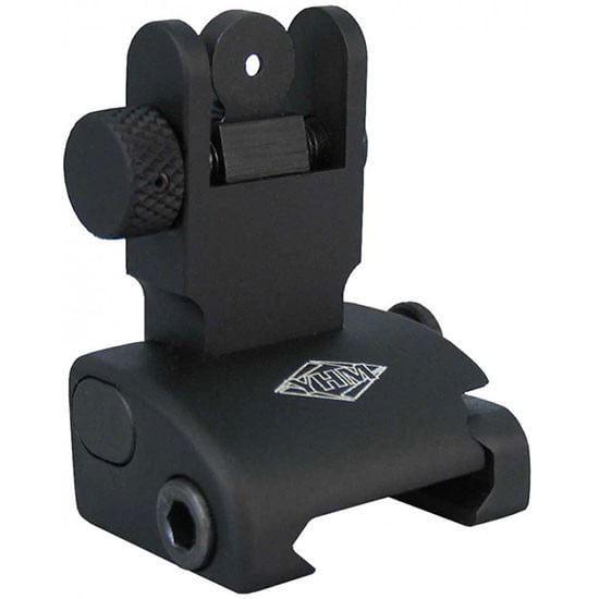 Yankee Hill Machine QDS Quick Deploy Flip-Up Rear Sight Dual Aperture AR-15 Flat-Top Aluminum Matte