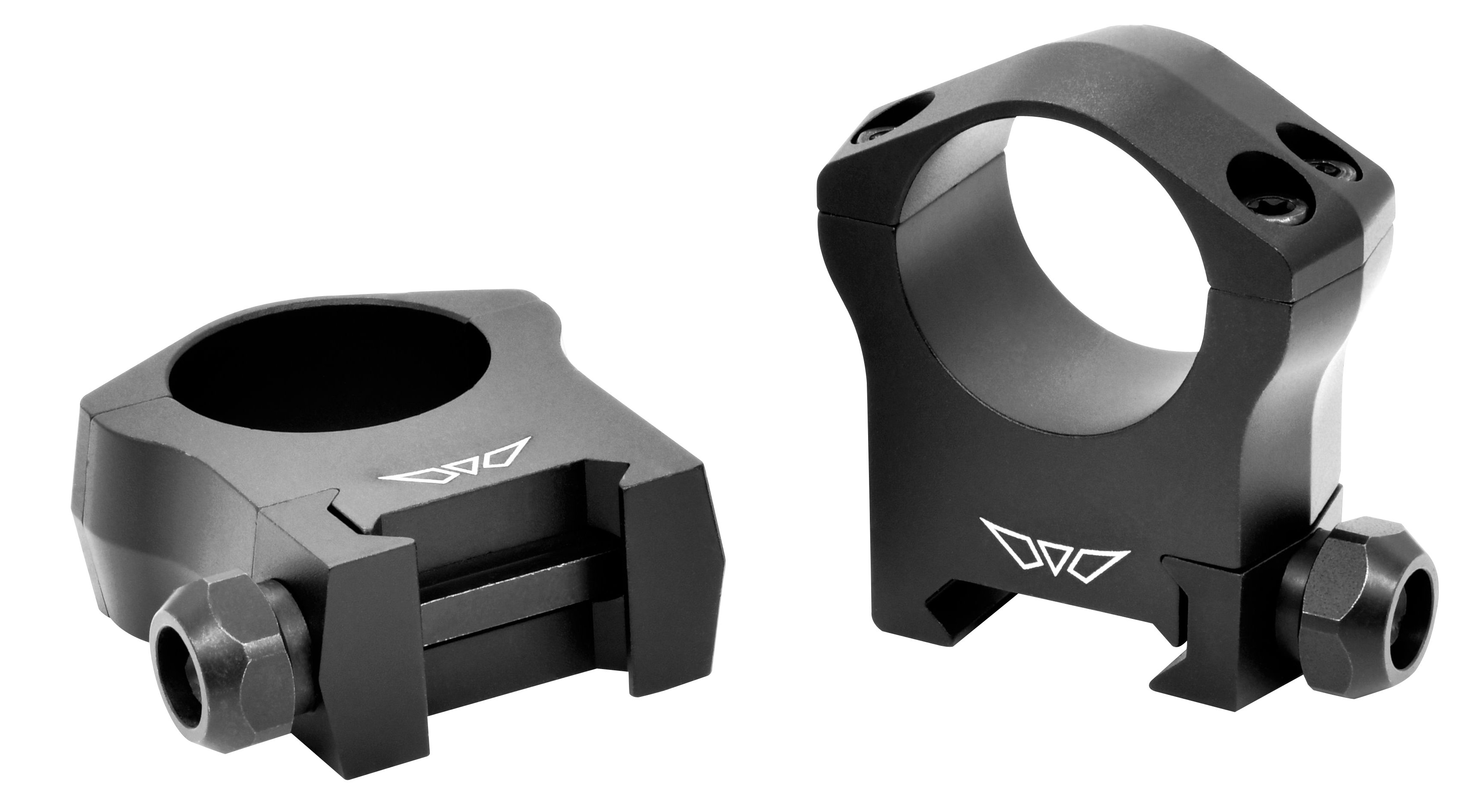 Warne 7202M Mountain Tech Scope Ring Set Fixed For Rifle Picatinny/Weaver High 1" Tube Black Anodized Aluminum