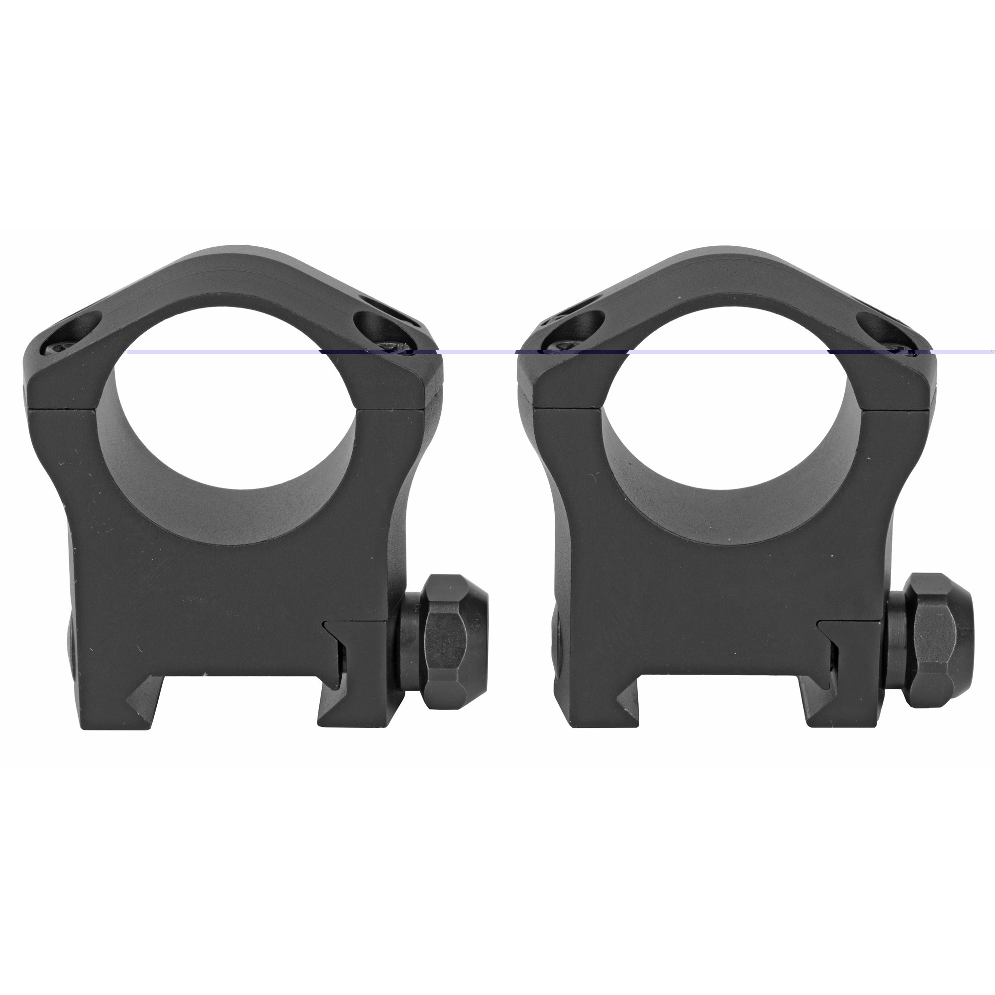 Warne 7202M Mountain Tech Scope Ring Set Fixed For Rifle Picatinny/Weaver High 1" Tube Black Anodized Aluminum