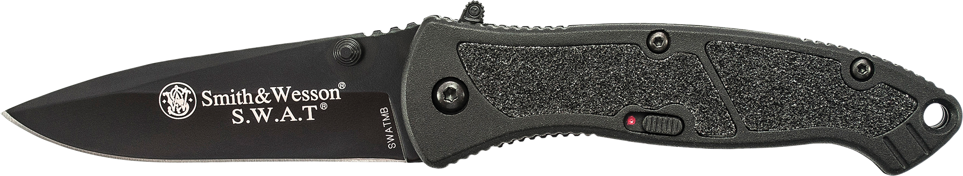 Smith & Wesson Knives SWATMBCP S.W.A.T.3.20" Folding Plain Black 4034 SS Blade Black Aluminum Handle Includes Pocket Clip