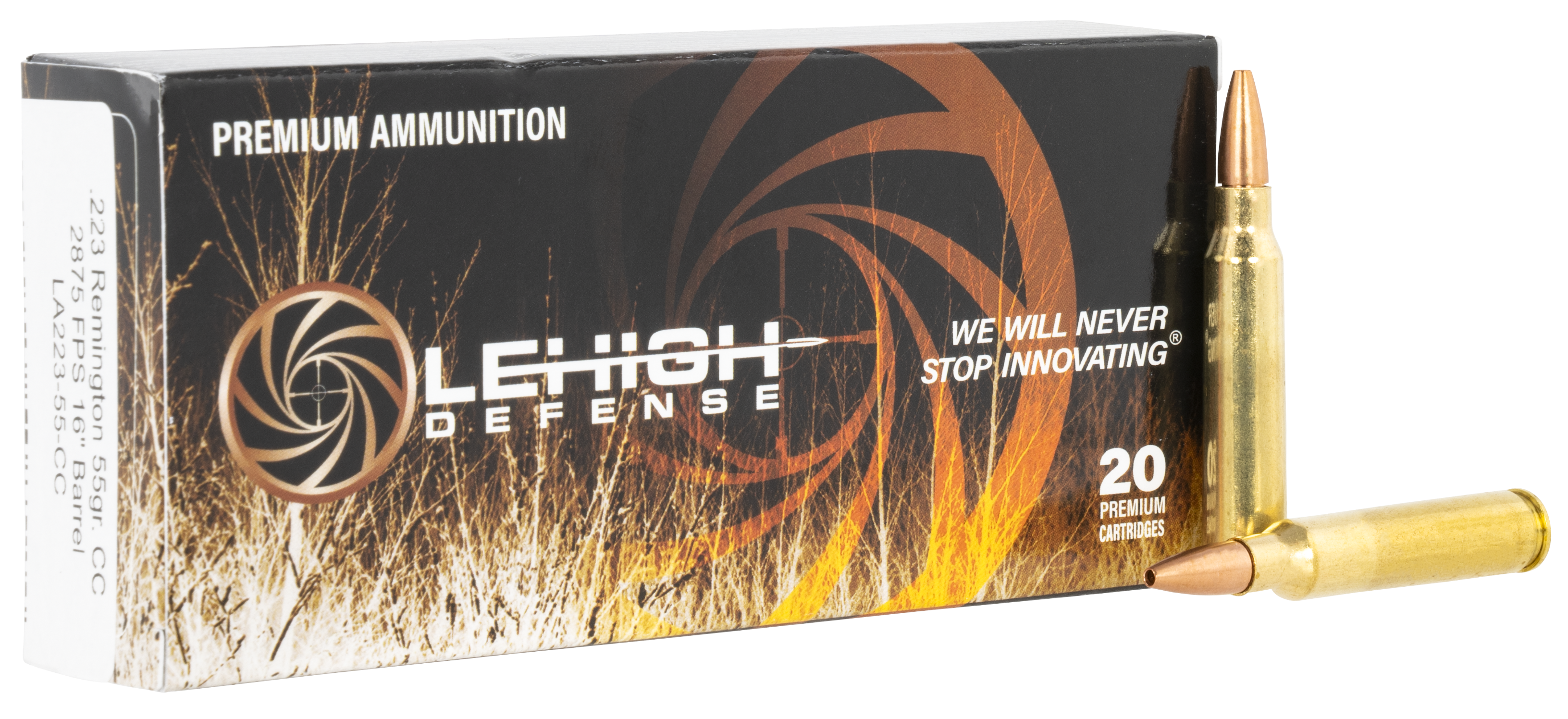 Lehigh Defense CC Ammunition 223 Remington 55 Grain Controlled Chaos Lead Free 20RD