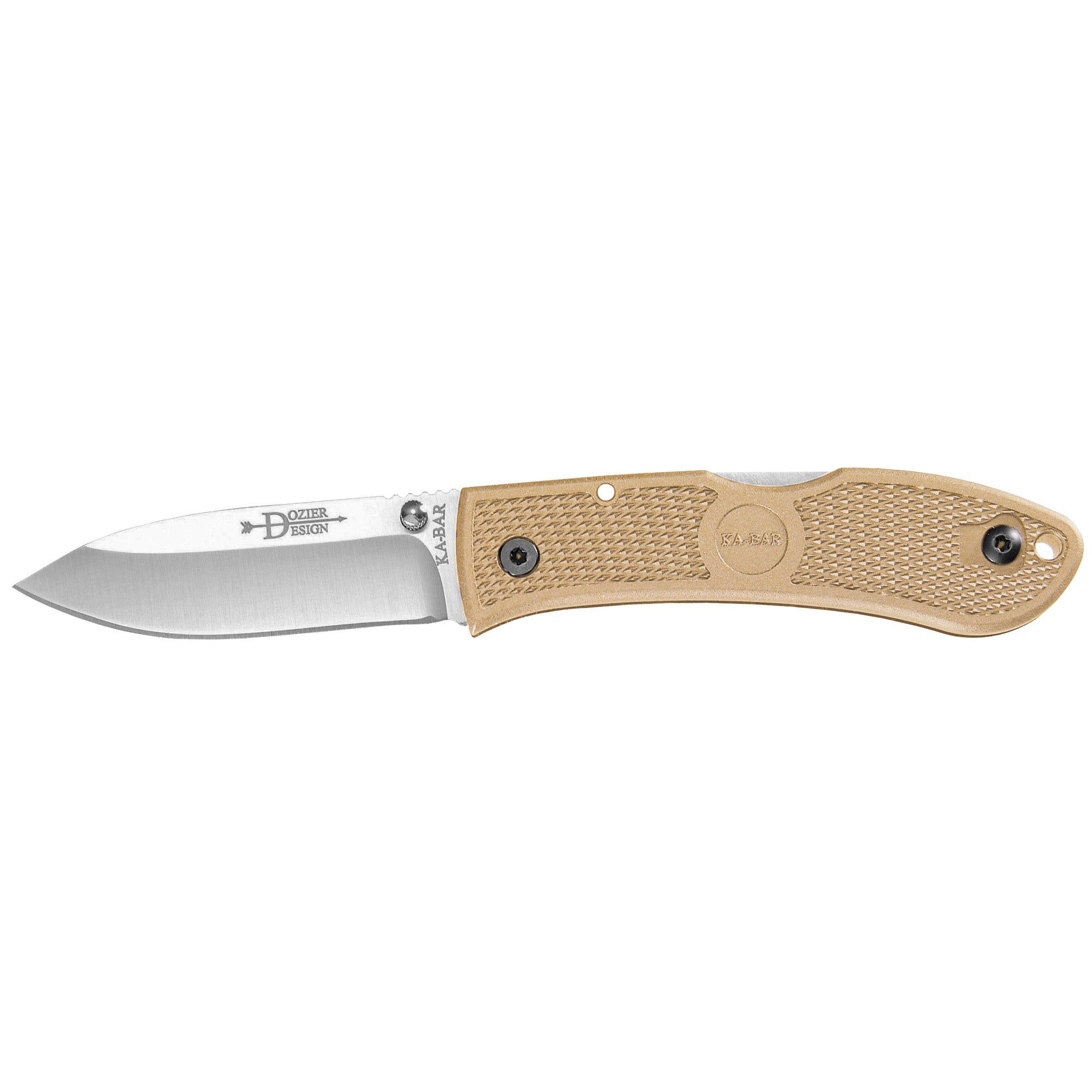 Ka-Bar 4062PK Dozier Hunter 3" Folding Drop Point Plain AUS-8A SS Blade Pink Zytel Handle Includes Pocket Clip